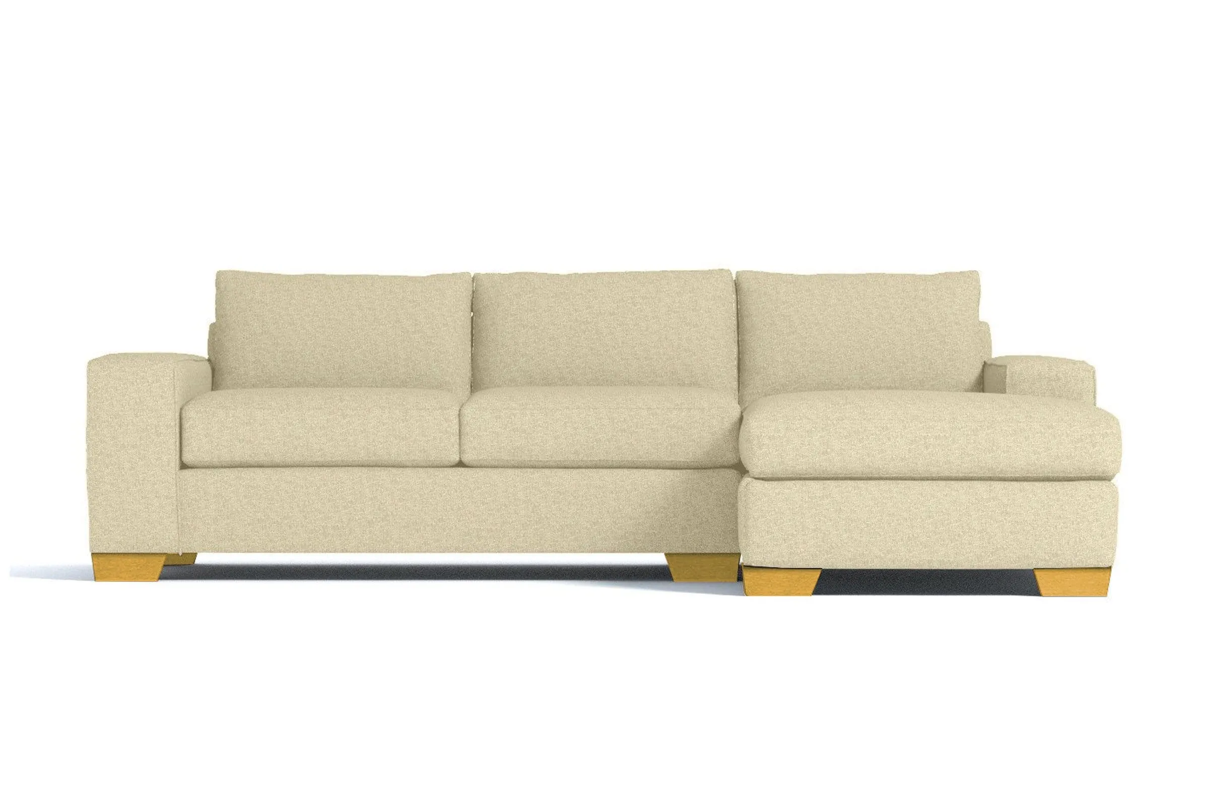 Melrose 2pc Sleeper Sectional :: Leg Finish: Natural / Configuration: RAF - Chaise on the Right / Sleeper Option: Memory Foam Mattress
