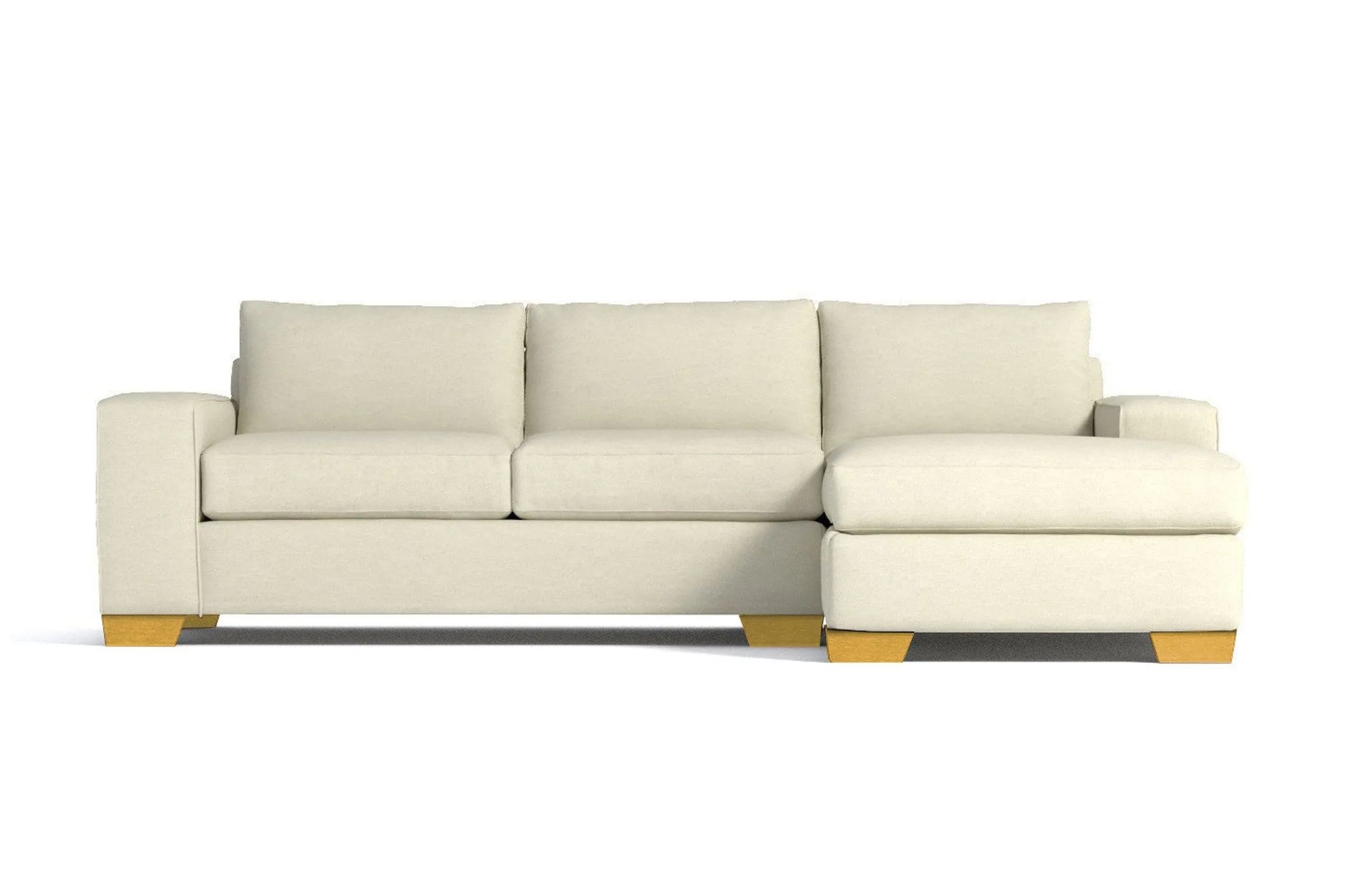 Melrose 2pc Sleeper Sectional :: Leg Finish: Natural / Configuration: RAF - Chaise on the Right / Sleeper Option: Memory Foam Mattress