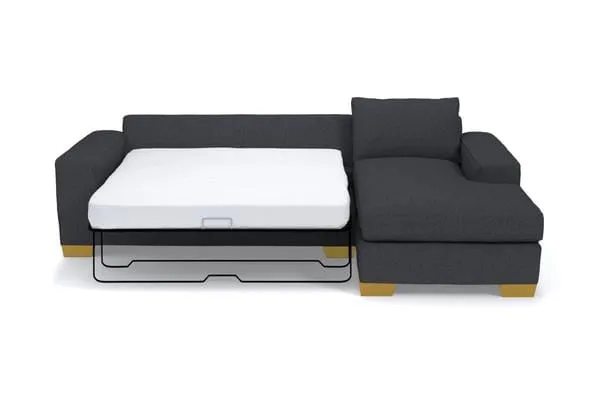 Melrose 2pc Sleeper Sectional :: Leg Finish: Natural / Configuration: RAF - Chaise on the Right / Sleeper Option: Memory Foam Mattress