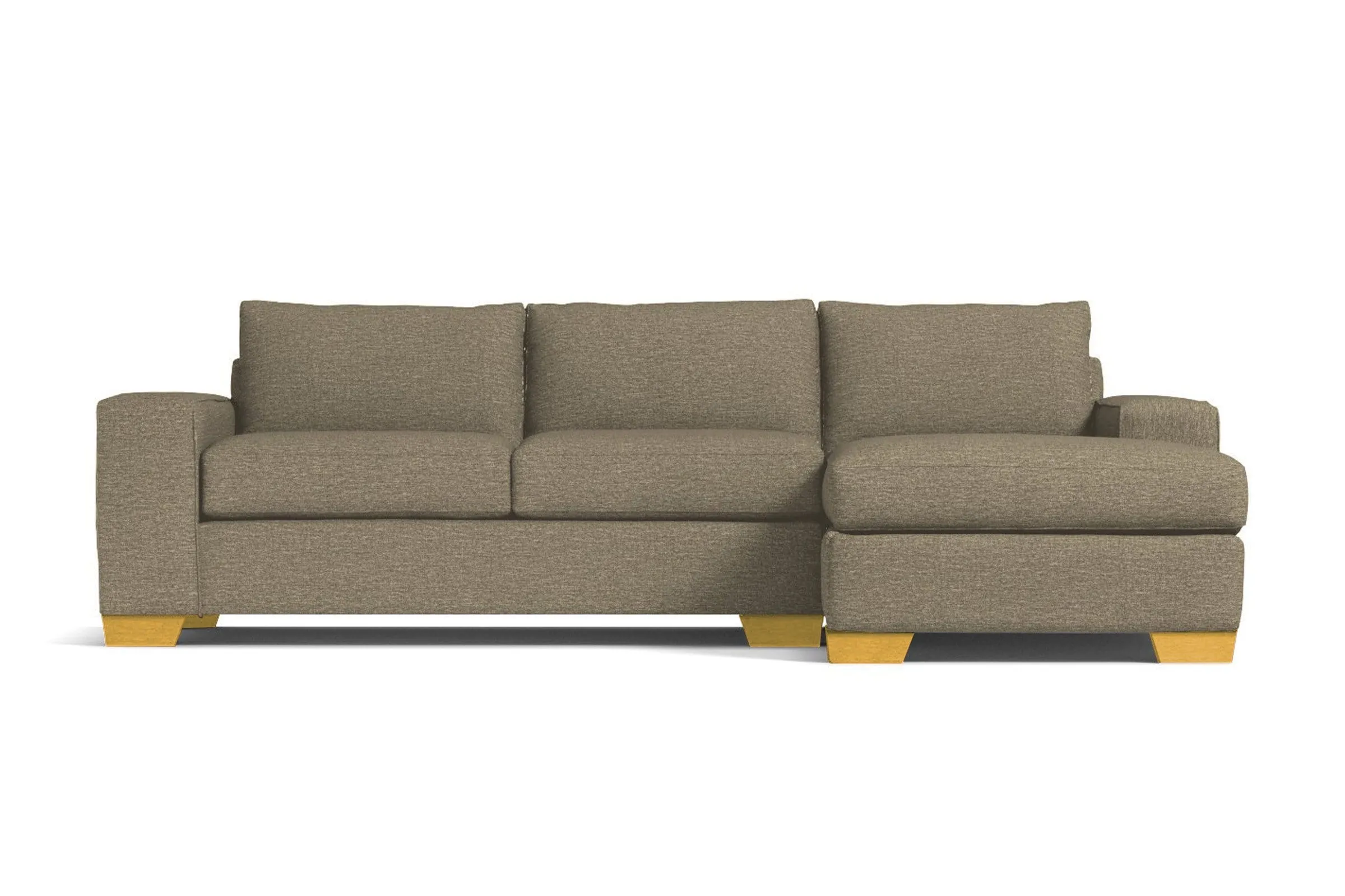 Melrose 2pc Sleeper Sectional :: Leg Finish: Natural / Configuration: RAF - Chaise on the Right / Sleeper Option: Memory Foam Mattress