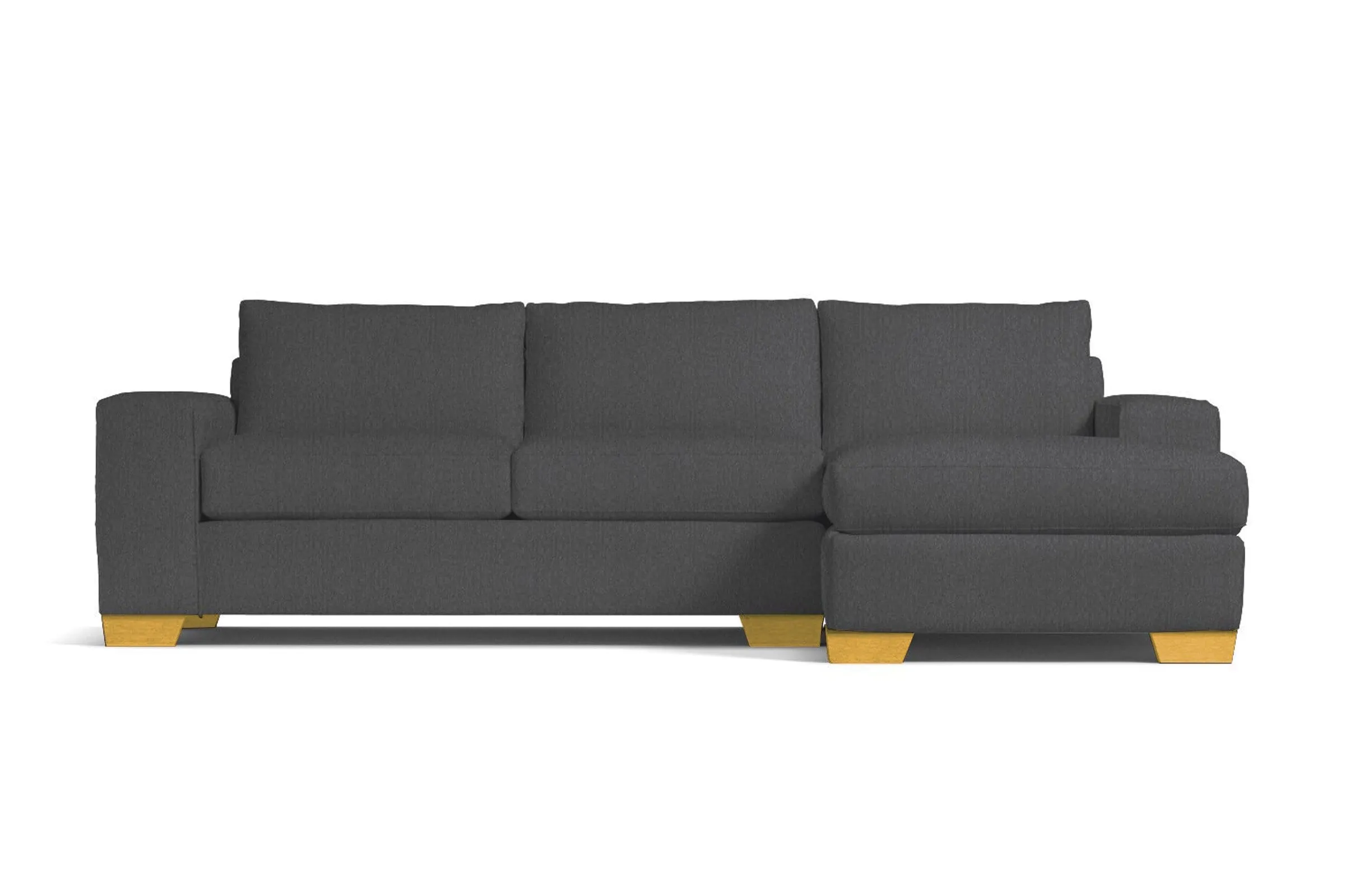 Melrose 2pc Sleeper Sectional :: Leg Finish: Natural / Configuration: RAF - Chaise on the Right / Sleeper Option: Memory Foam Mattress