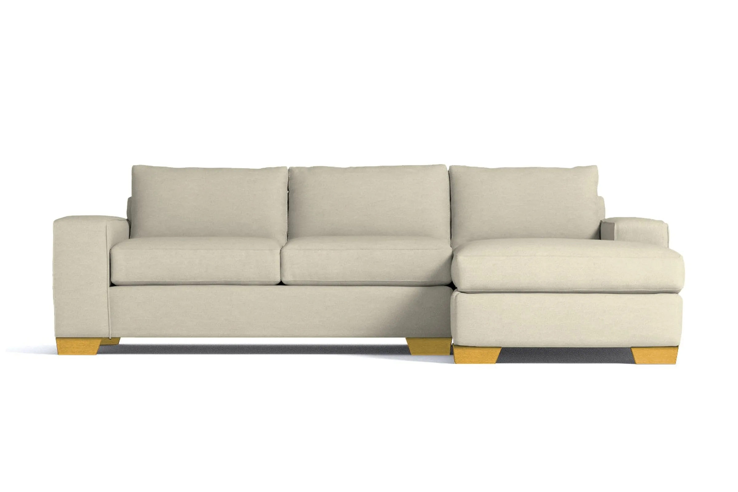 Melrose 2pc Sleeper Sectional :: Leg Finish: Natural / Configuration: RAF - Chaise on the Right / Sleeper Option: Memory Foam Mattress