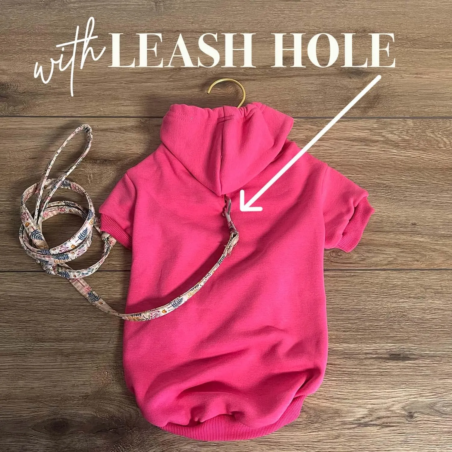 My Dad is Single Dog Hoodie Fleece Lined Pullover Sweatshirt with Leash Hole (Red, X-Large 114)