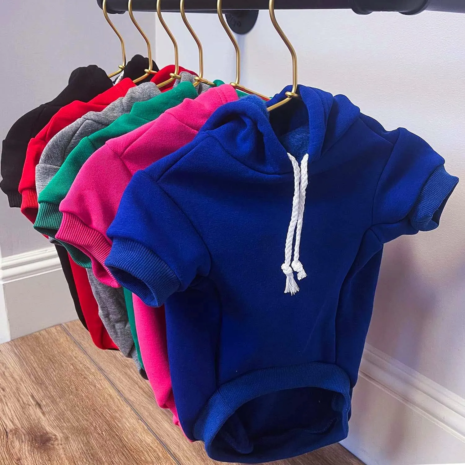 My Dad is Single Dog Hoodie Fleece Lined Pullover Sweatshirt with Leash Hole (Red, X-Large 114)