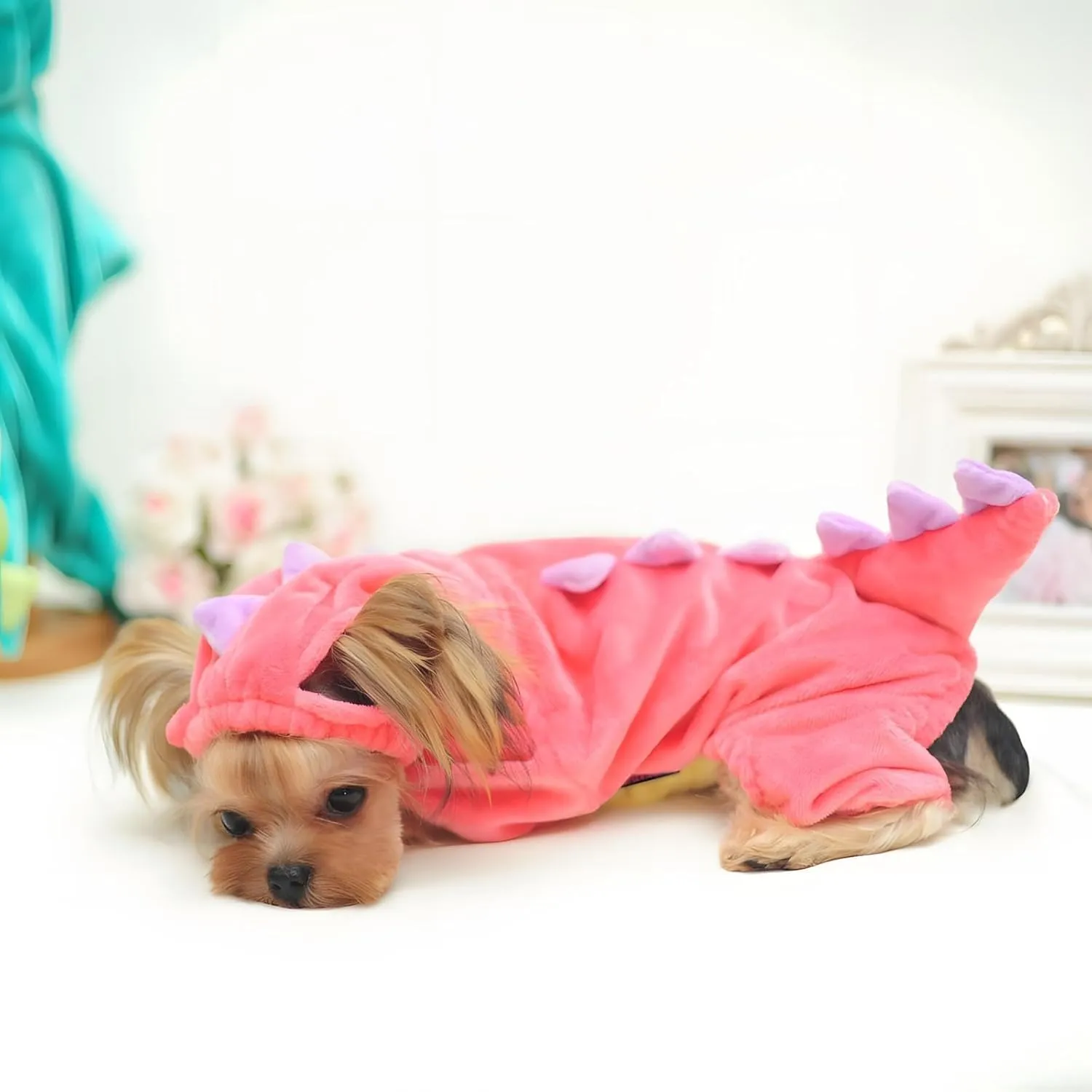 NACOCO Dog Dinosaur Design Costume Green Pet Clothes for Medium & Large Dog(Pink, 3XL)