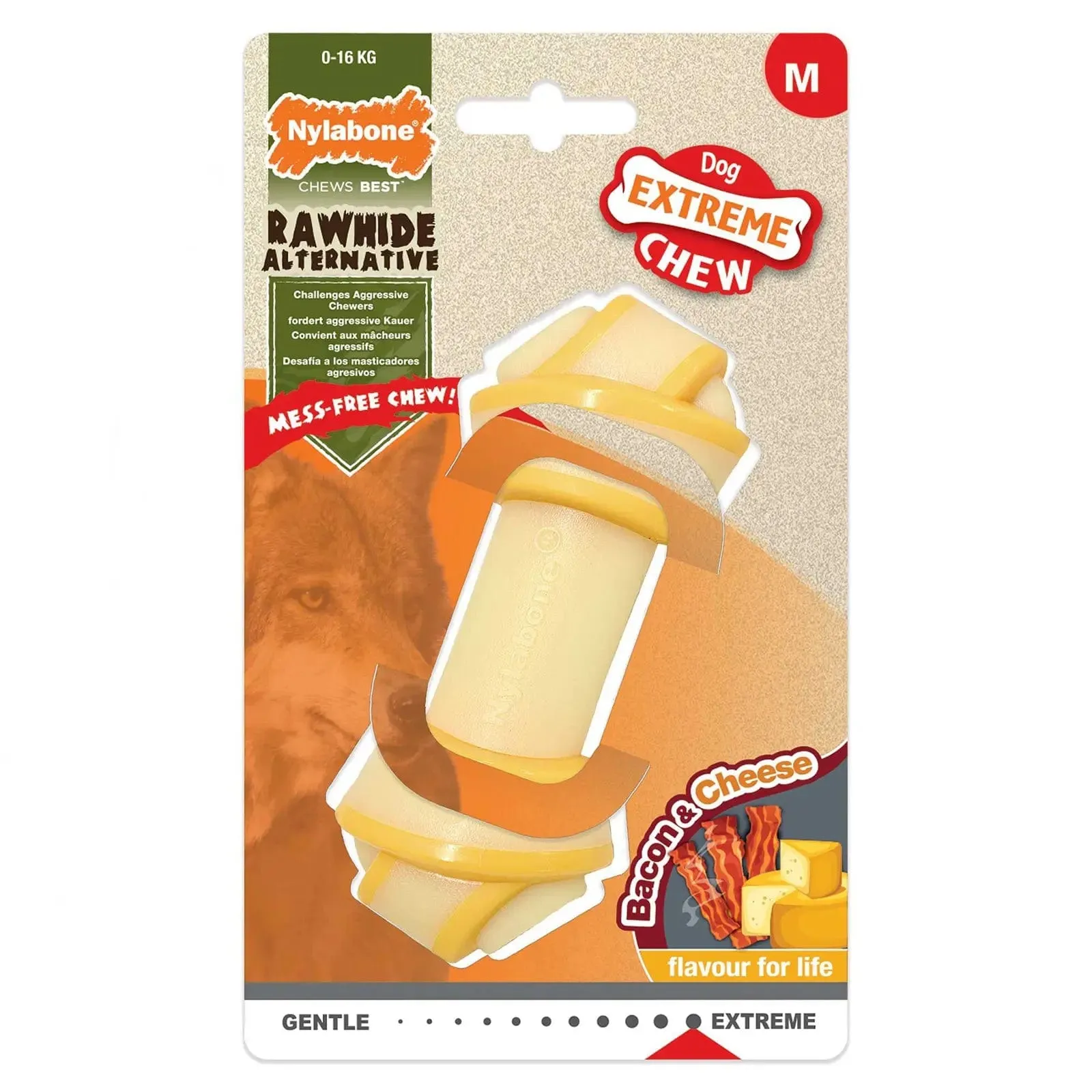 Nylabone Extreme Dog Chew Bacon & Cheese Flavour Medium 0-16kg