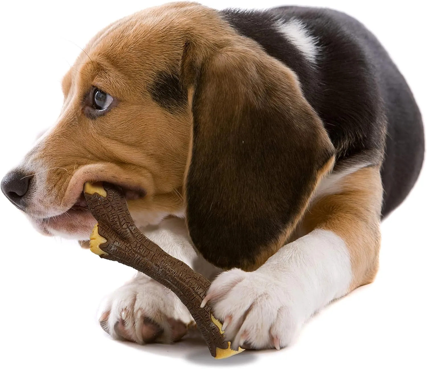 Nylabone Real Wood Stick Toy Strong Chew Toy for Dogs, Rubber Dog Toys for Moderate & Aggressive Chewers, Bacon Flavor, Medium - Up to 35 lbs, 1 Count