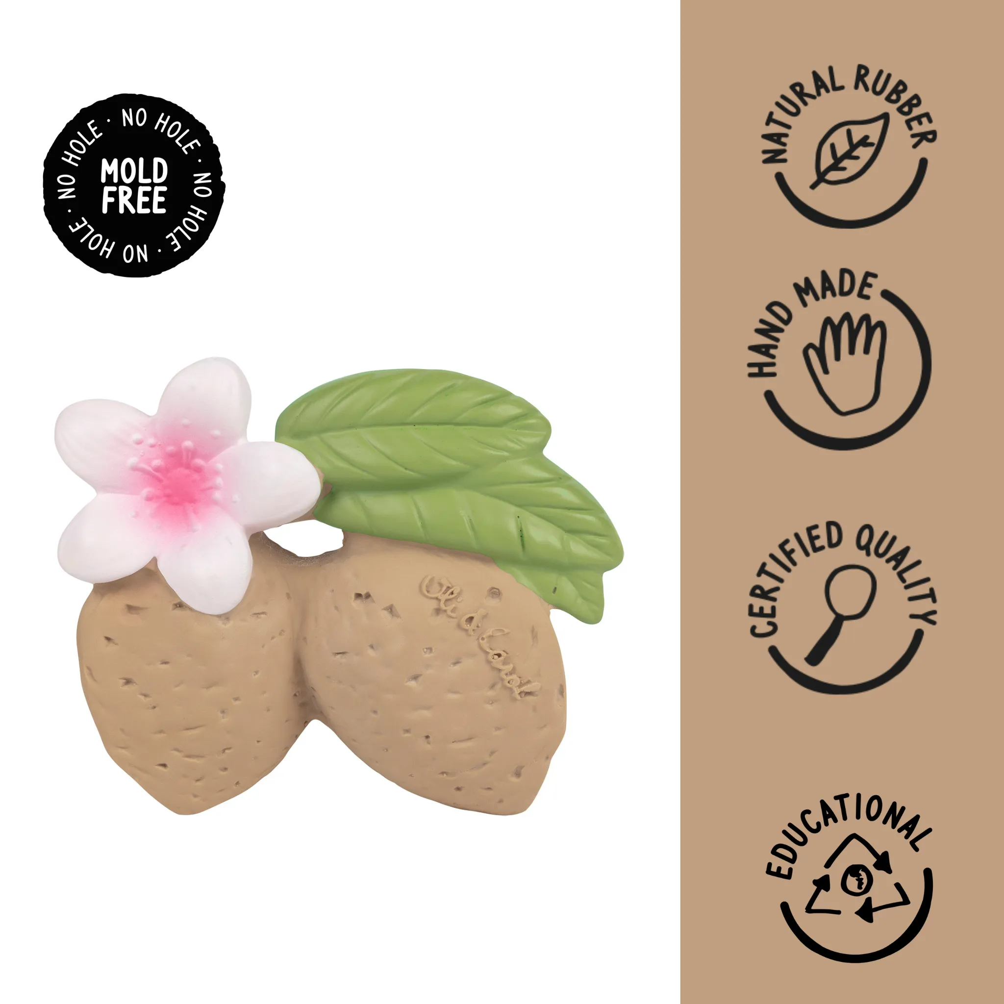 Oli & Carol Aly The Almond Natural Rubber Teether