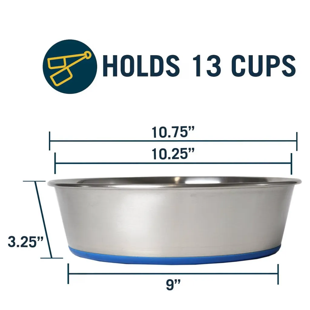 OurPets Premium Stainless Steel Rubber-Bonded Dog Bowl