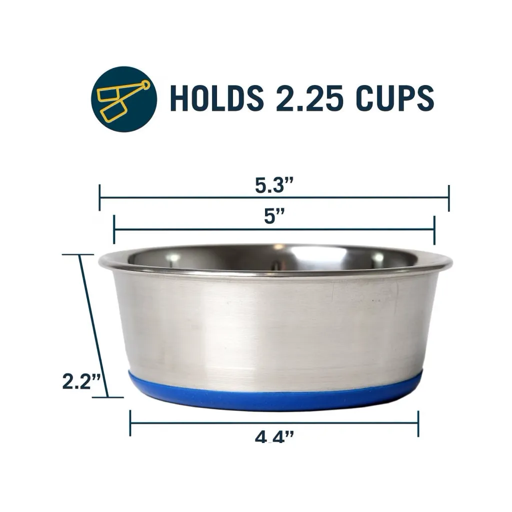 OurPets Premium Stainless Steel Rubber-Bonded Dog Bowl