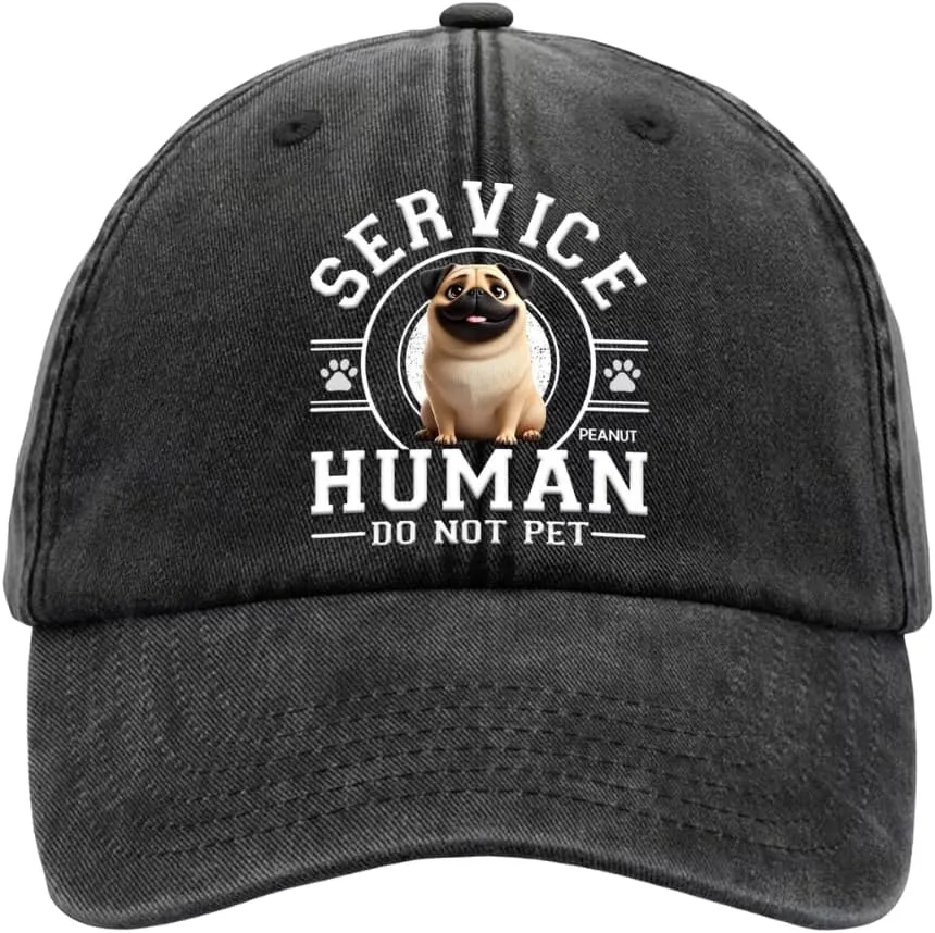 Personalized Vintage Washed Denim Baseball Cap, Fathers Day Birthday Gifts for Dog Dad, Dog Mom Gifts for Women
