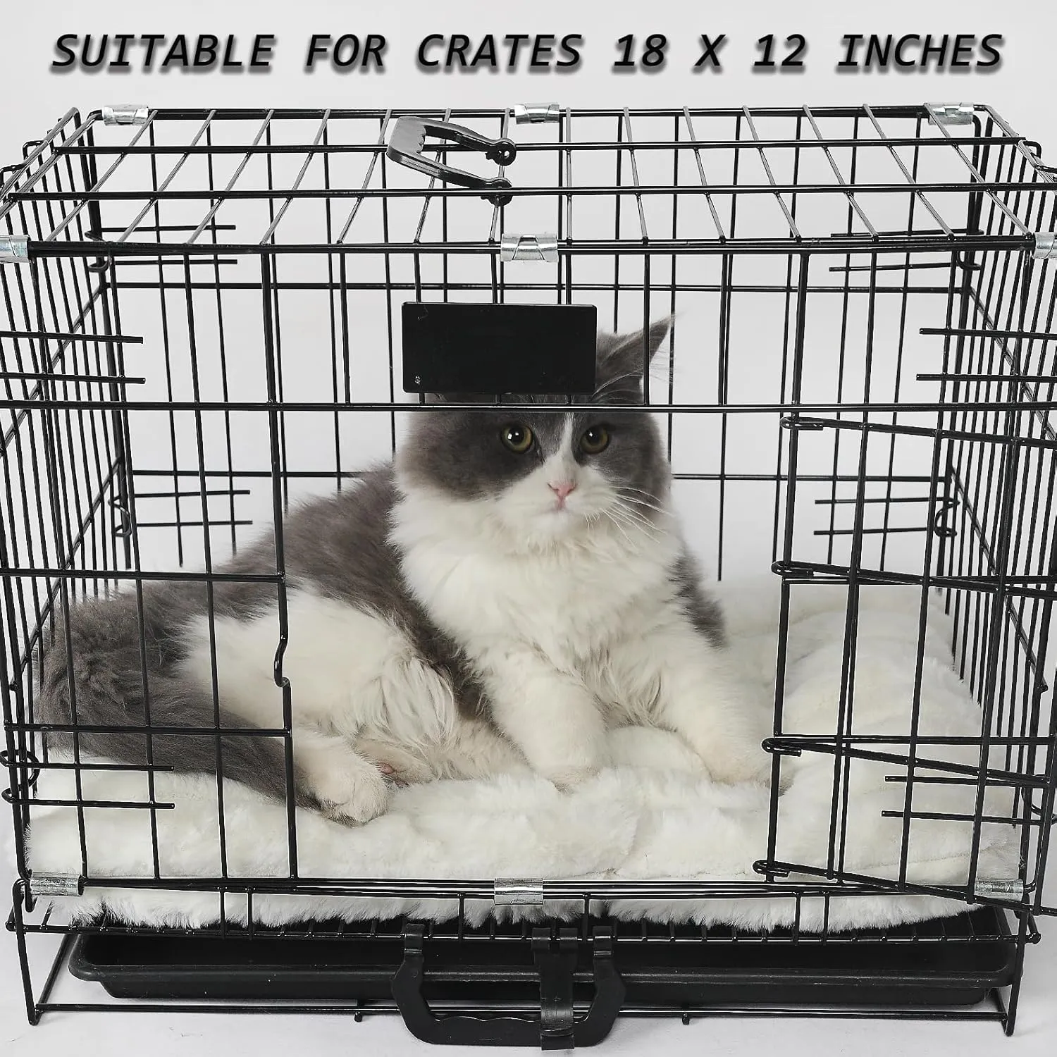 Pet Bed Extra Small 12 x 18 for Crate or Cage Fits Tiny Dogs And Indoor Cats With Rabbit,Washable XS Puppy Crate Bed Comfy Kennel Pad Anti-Slip Doggy Sleeping Mat Cushion for Mini Small Breeds,Cream