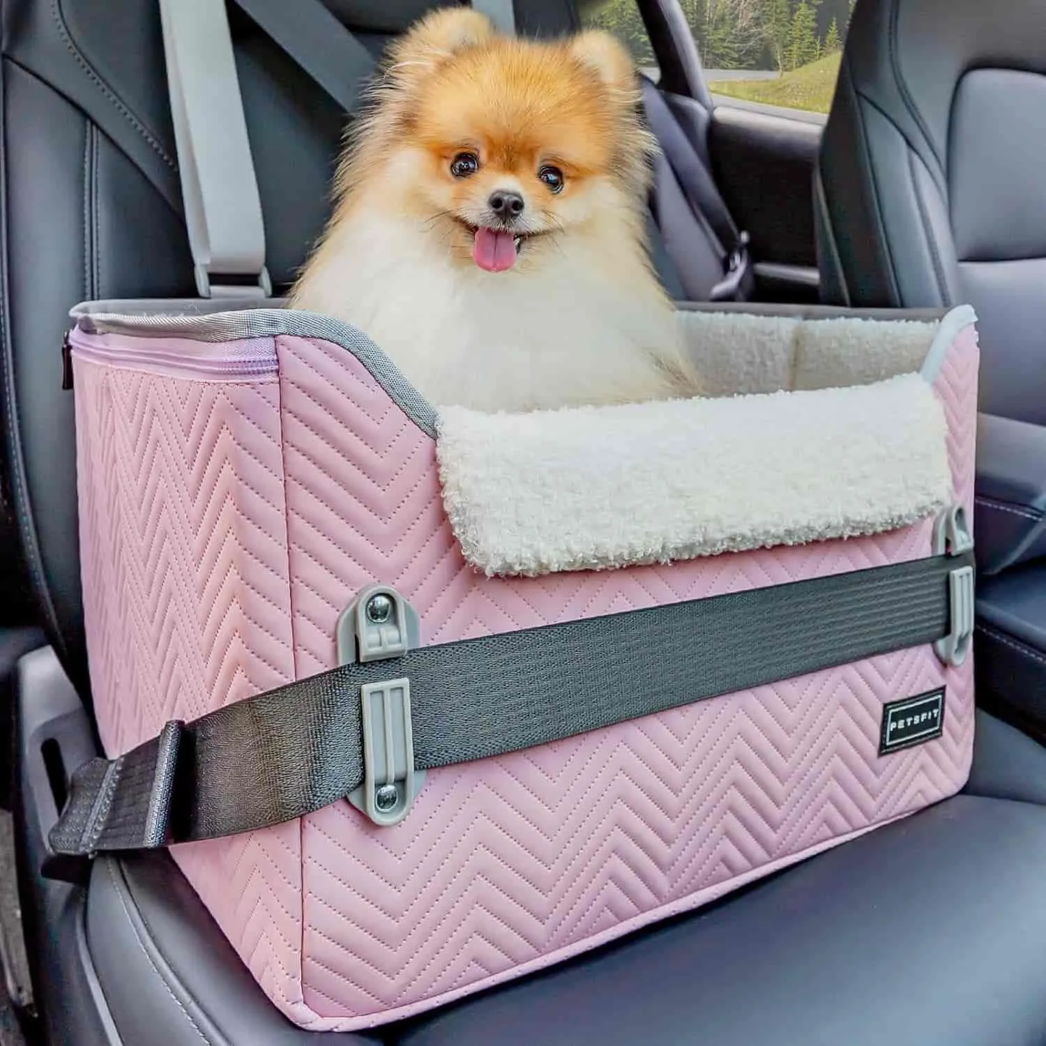PETSFIT Dog Car Seat Pink