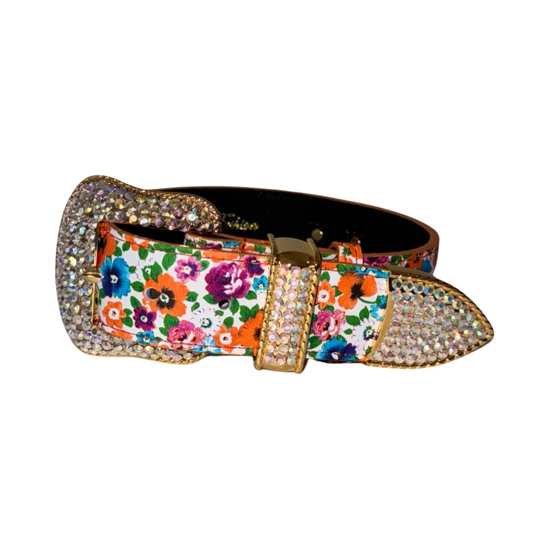 Poppy & Pansy Italian Leather Collar With Our Custom Swarovski Crystal Buckle