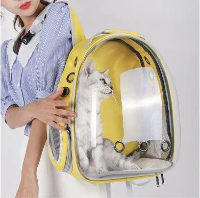 Portable Pet Carrier Travel Breathable Backpack Dogs And Cats Puppy Waterproof Transparent Breathable Space Bag