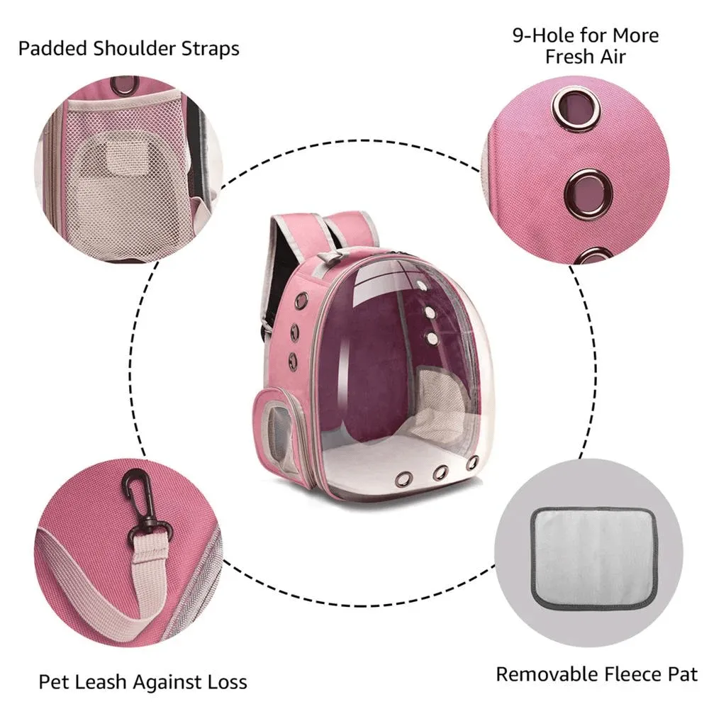 Portable Pet Carrier Travel Breathable Backpack Dogs And Cats Puppy Waterproof Transparent Breathable Space Bag