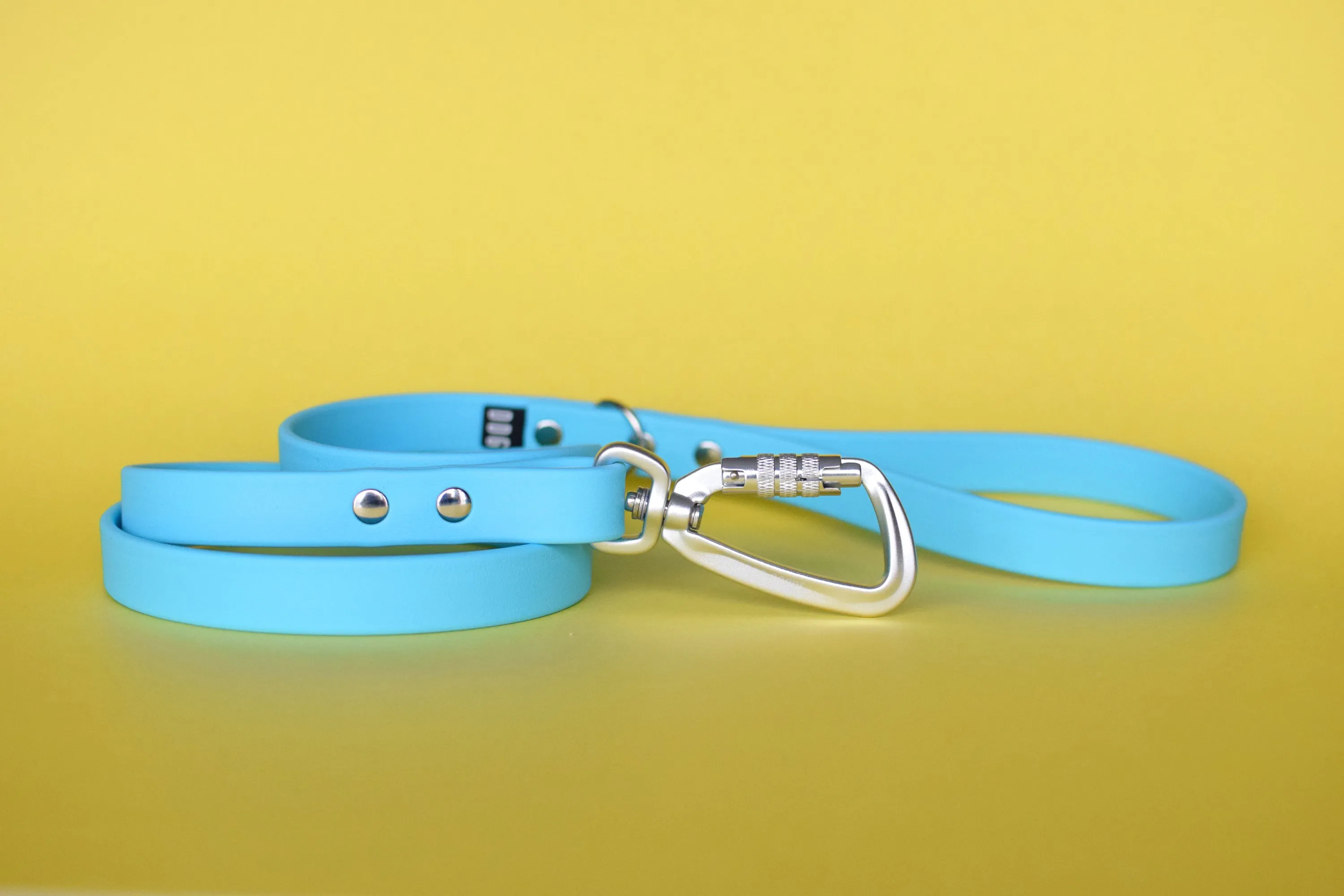 PREMADE COLLECTION - Baby Blue & Nickel Biothane Dog Leash