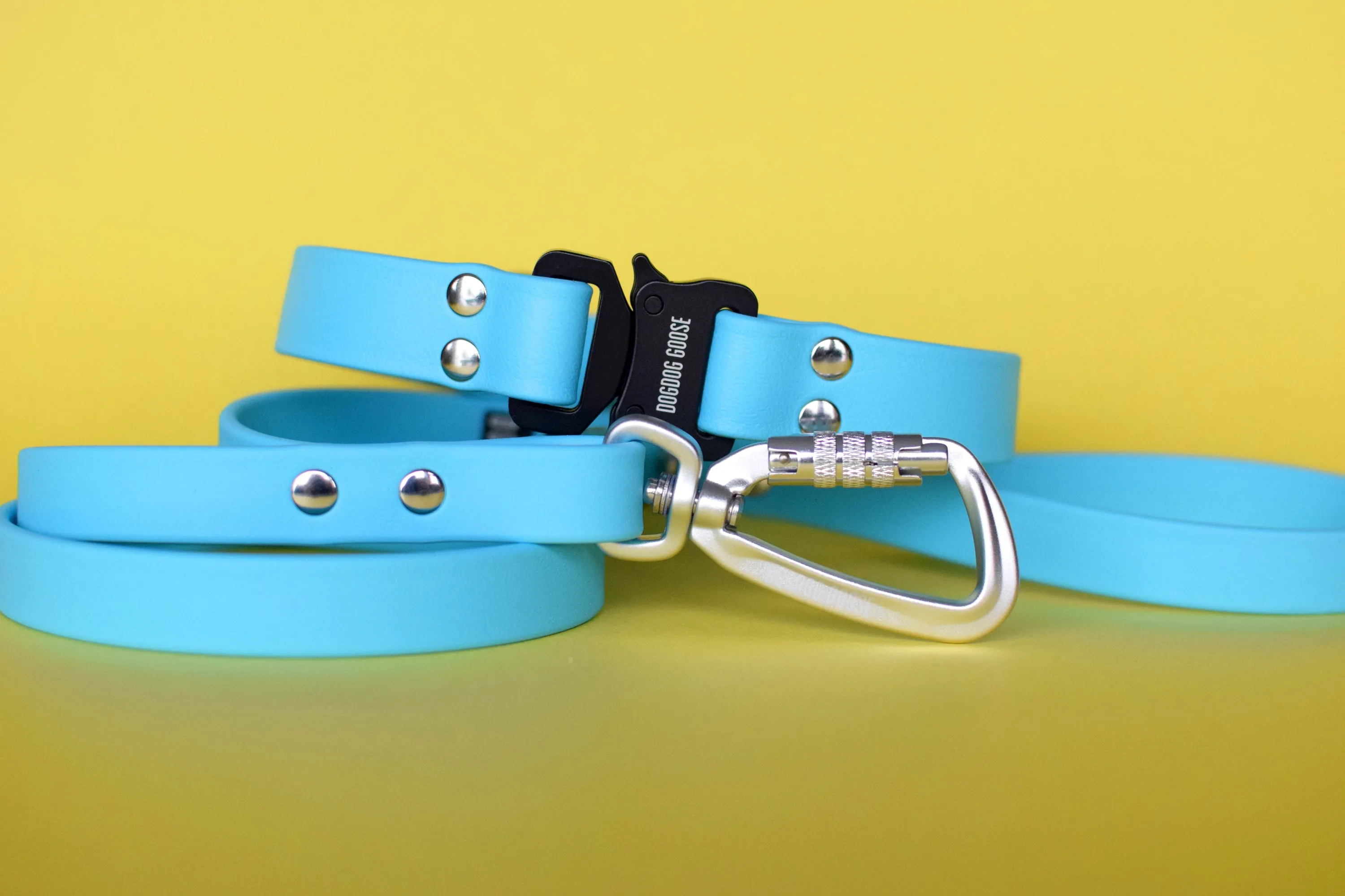 PREMADE COLLECTION - Baby Blue & Nickel Biothane Dog Leash