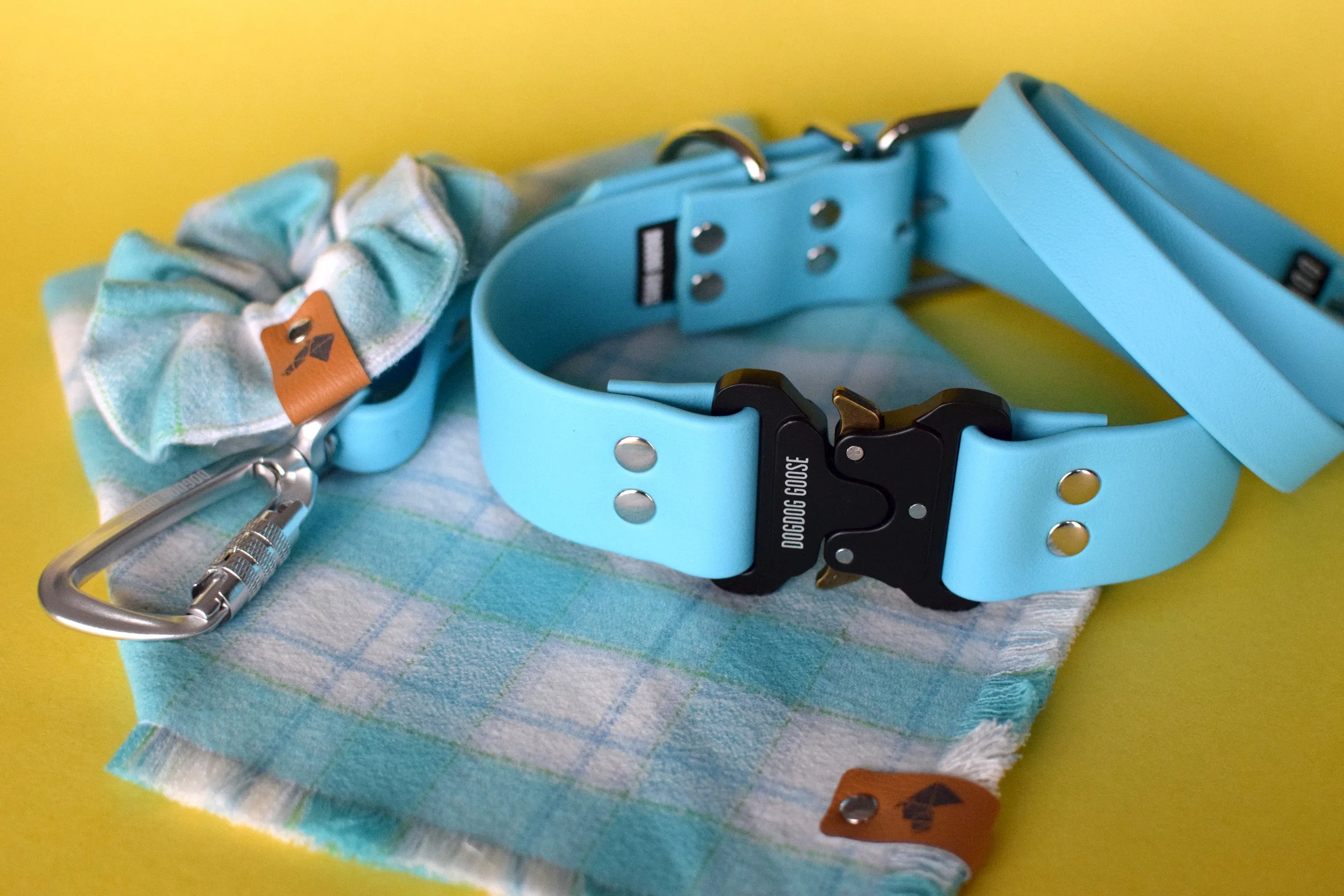 PREMADE COLLECTION - Baby Blue & Nickel Biothane Dog Leash