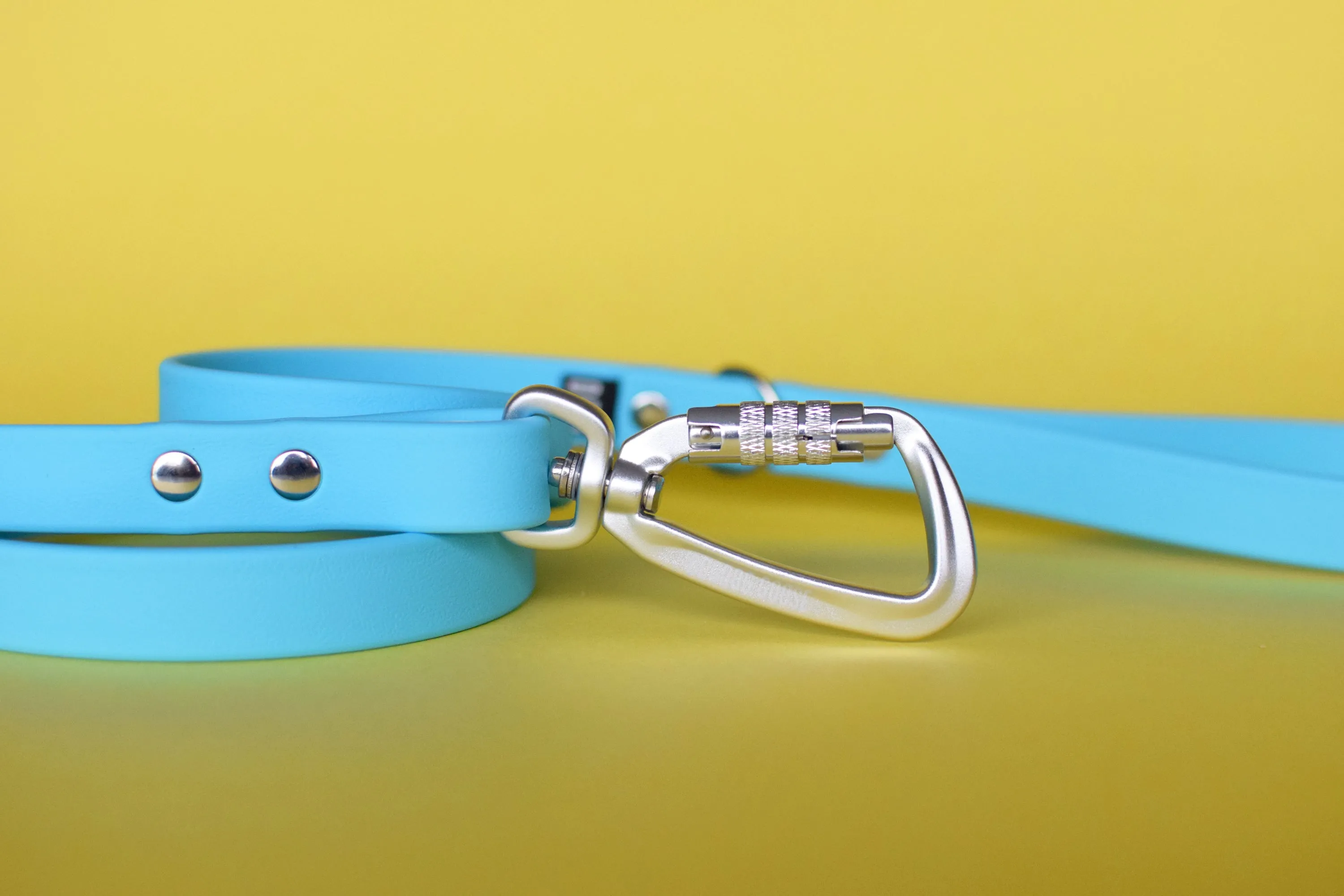 PREMADE COLLECTION - Baby Blue & Nickel Biothane Dog Leash
