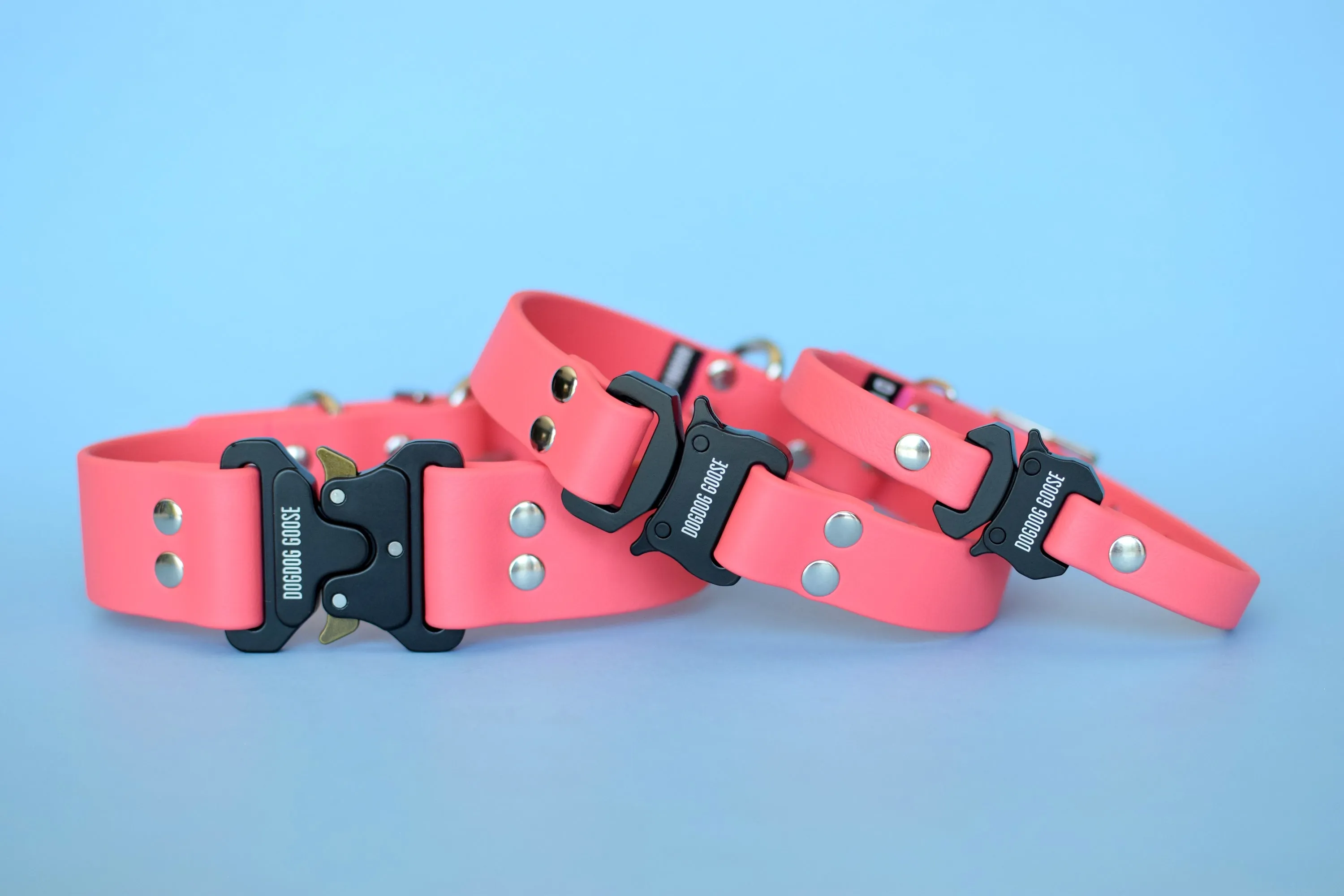 PREMADE COLLECTION - Coral & Nickel Biothane Dog Collar