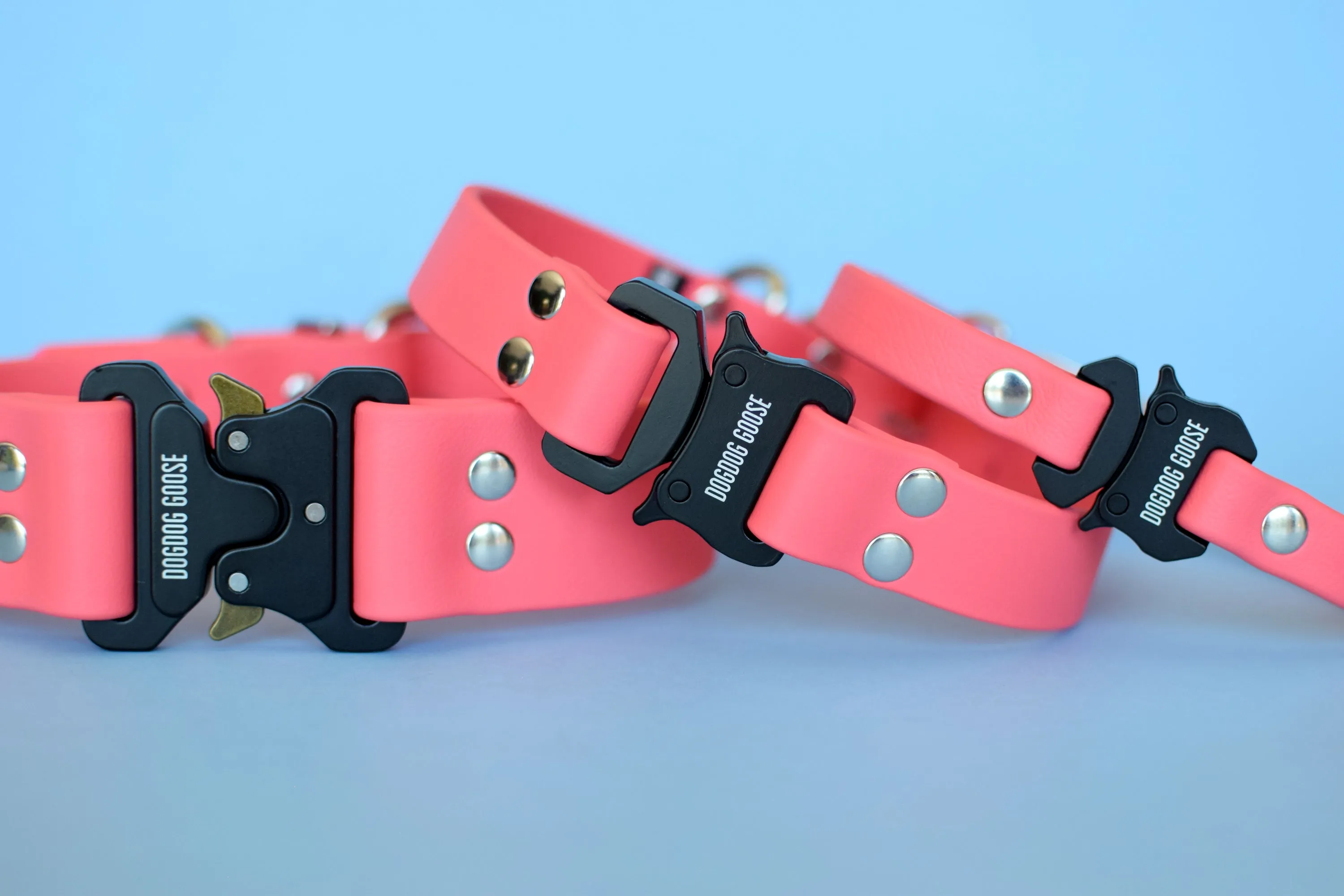 PREMADE COLLECTION - Coral & Nickel Biothane Dog Collar