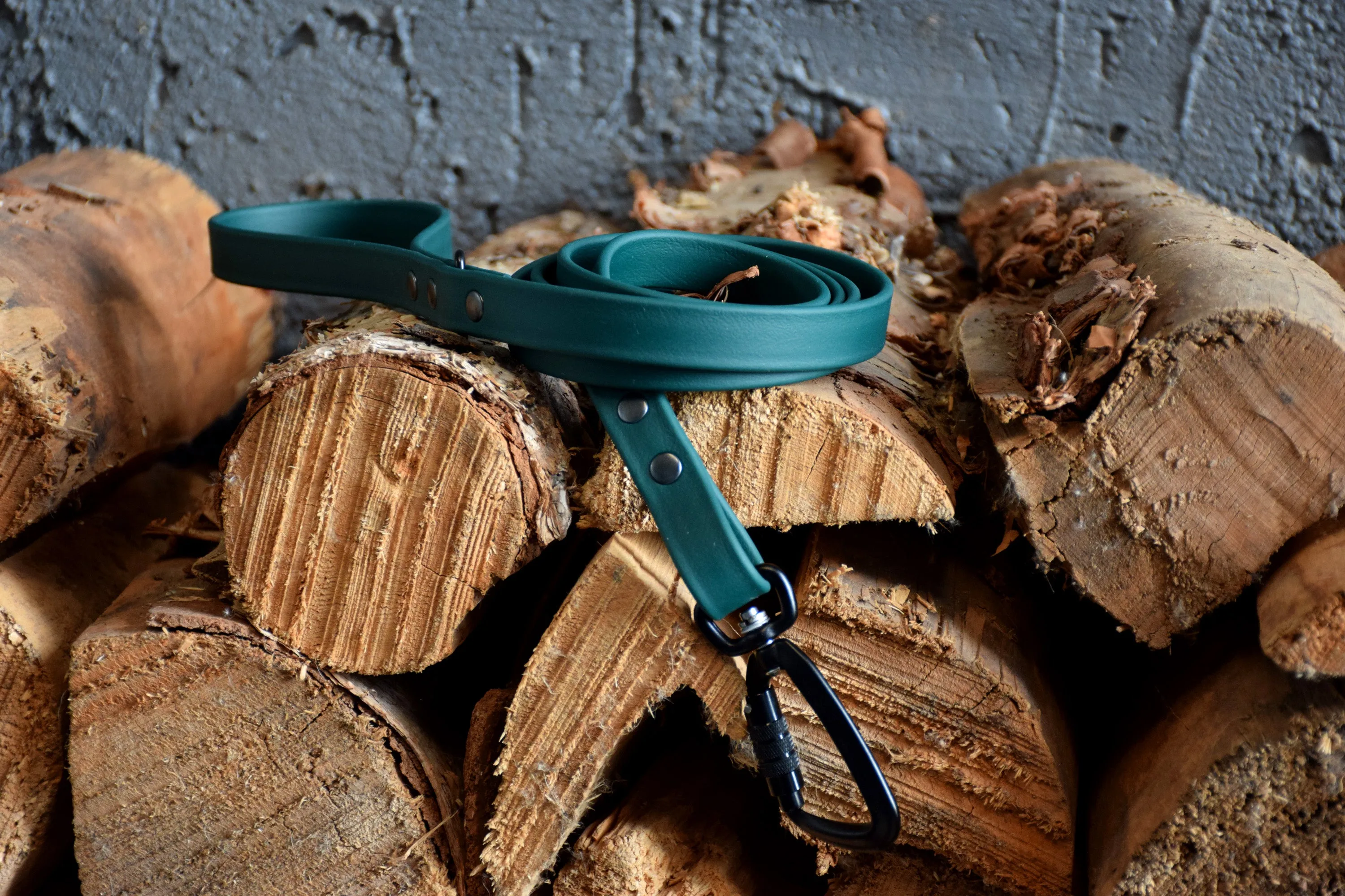 PREMADE COLLECTION - Forest Green & Black Biothane Dog Leash
