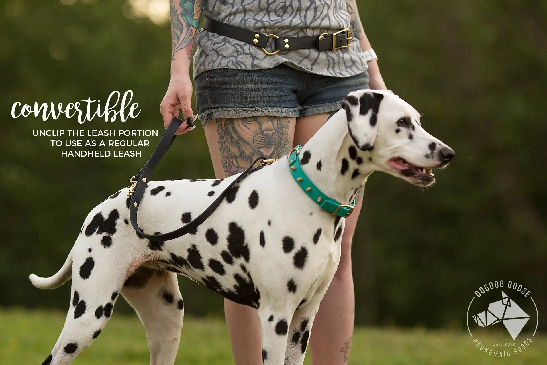 PREMADE COLLECTION - Fuchsia & Brass Convertible Biothane Hands-Free Waist Leash
