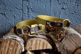 PREMADE COLLECTION - Gold & Chocolate with Brass, Osgiliath Biothane Dog Collar