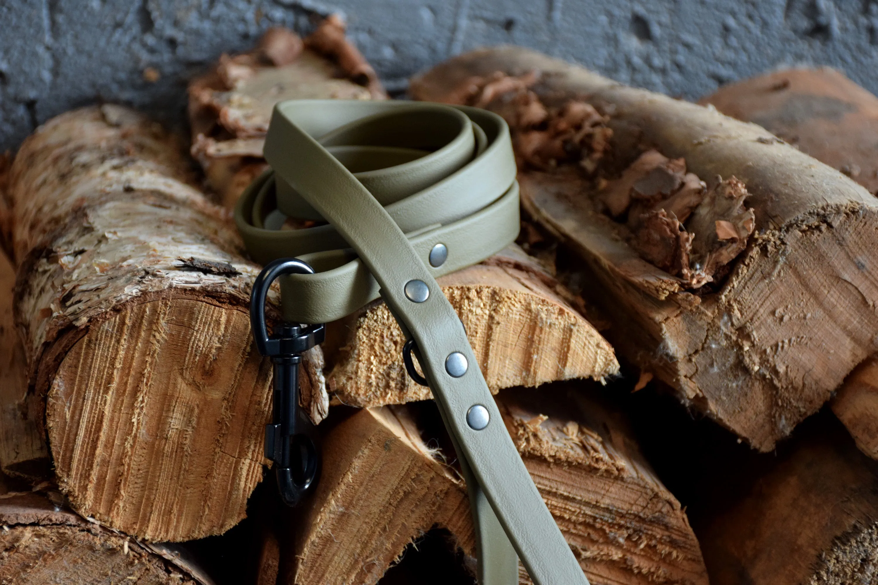 PREMADE COLLECTION - Olive & Black Biothane Dog Leash