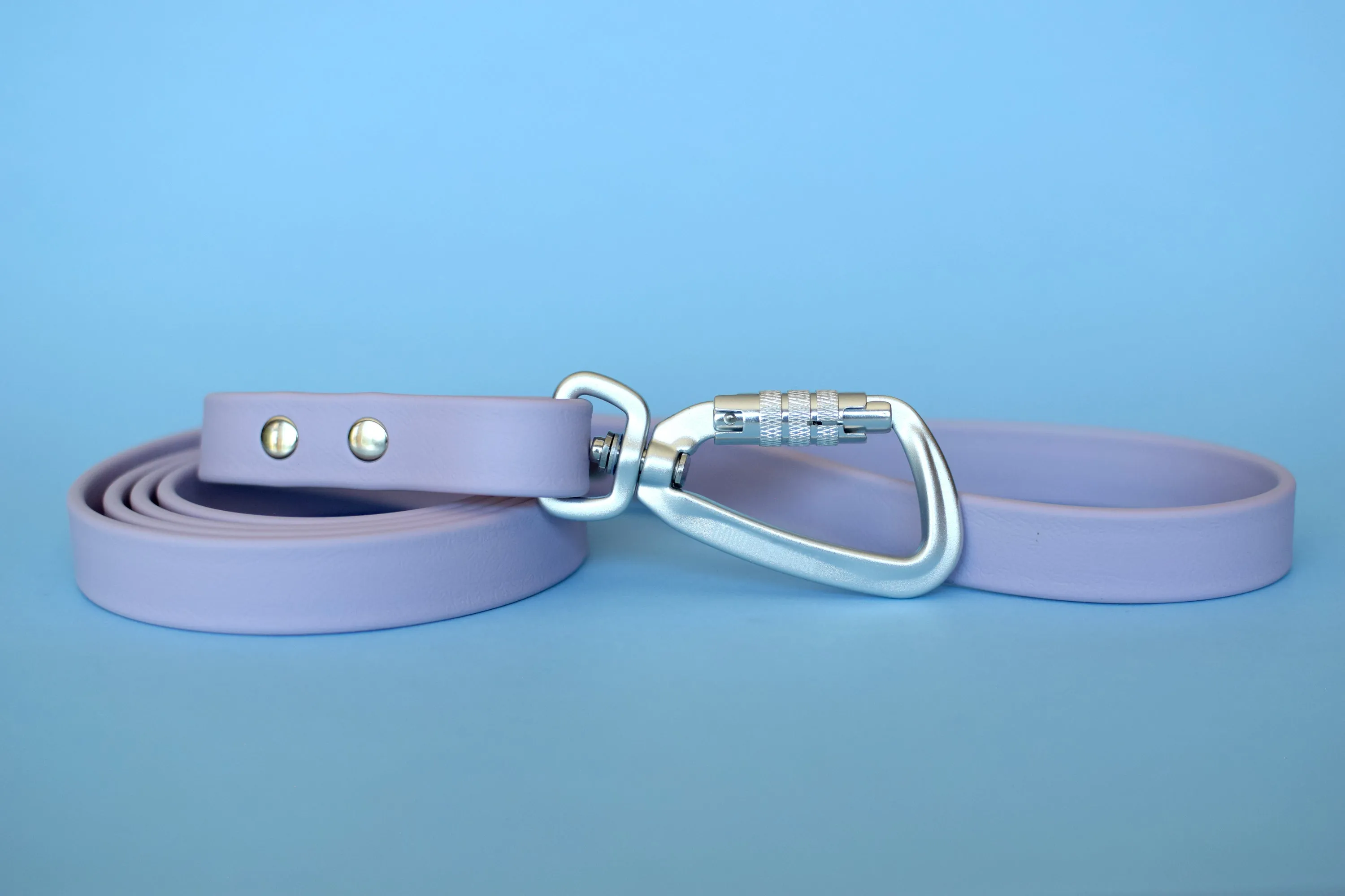 PREMADE COLLECTION - Pastel Purple & Nickel Biothane Dog Leash