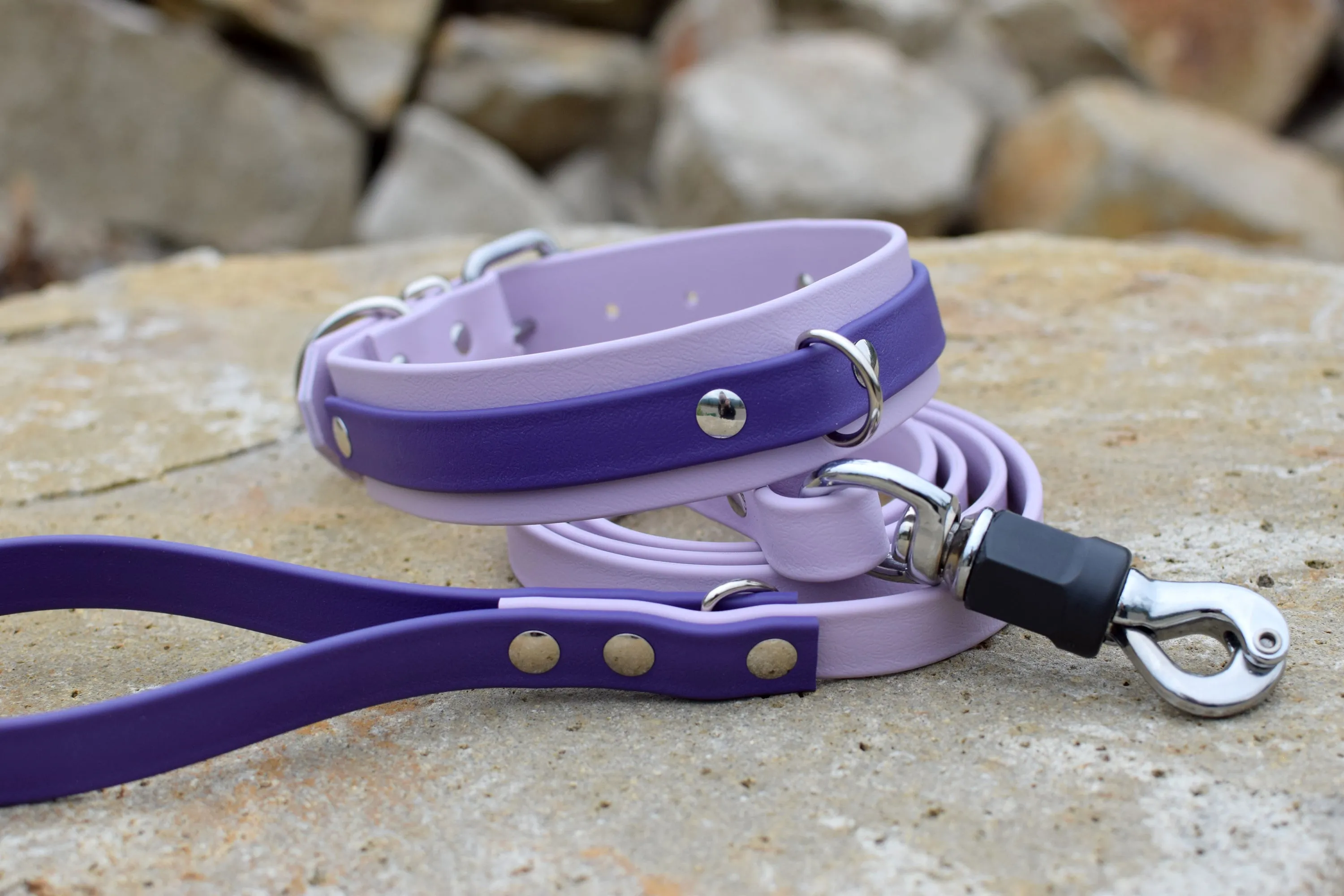 PREMADE COLLECTION - Pastel Purple & Purple Biothane Dog Leash