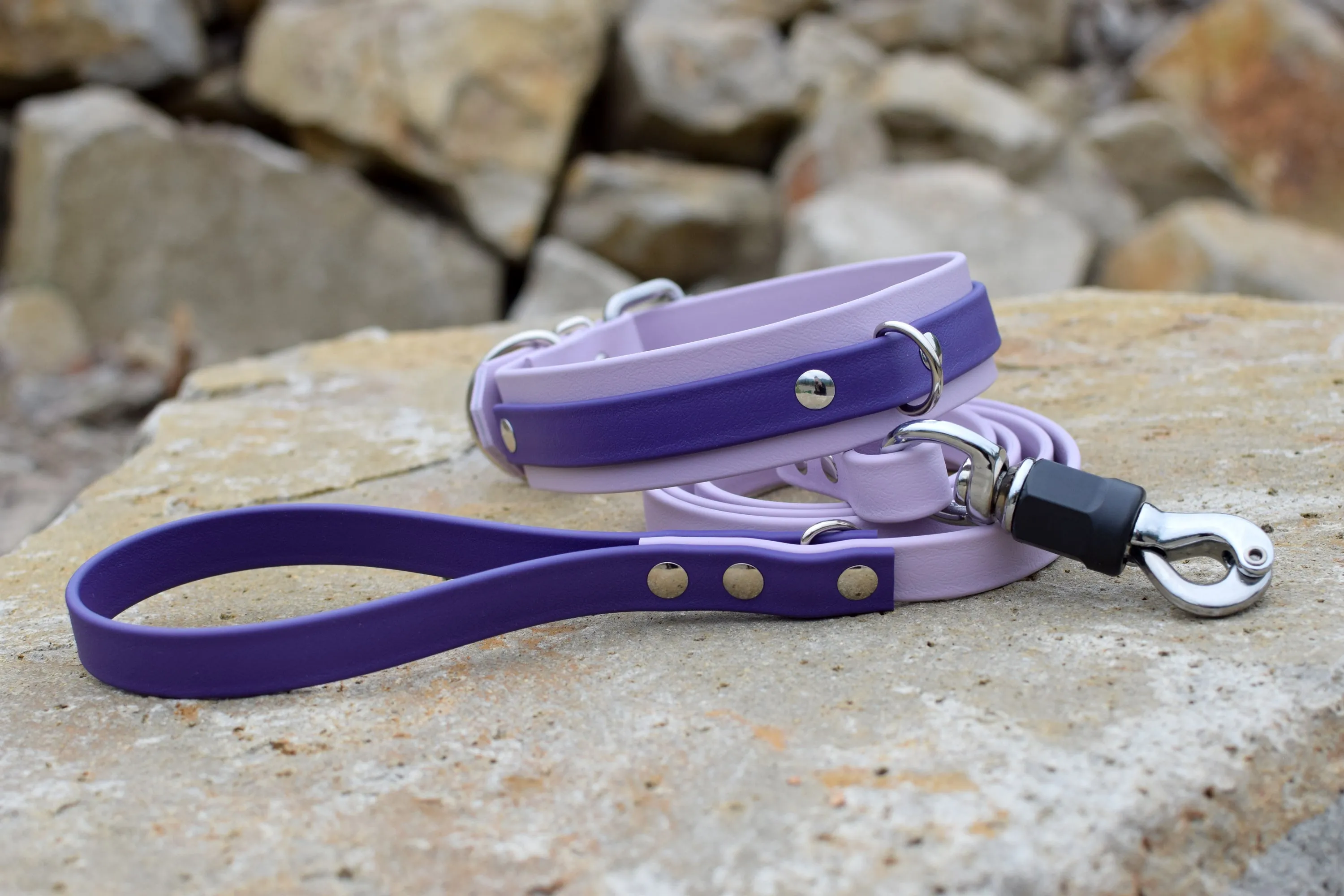 PREMADE COLLECTION - Pastel Purple & Purple Biothane Dog Leash