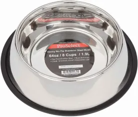 ProSelect Stainless Steel X-Super Heavyweight Non-Tip Pet Bowl, 8-Inch, 2-Quart