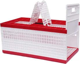 Racing Pigeon Carrier Box, 60 x 31 x 23 Cm Bird Training Basket Folding Pigeon Training Release Cage with 2 Side Doors   2 Top Department