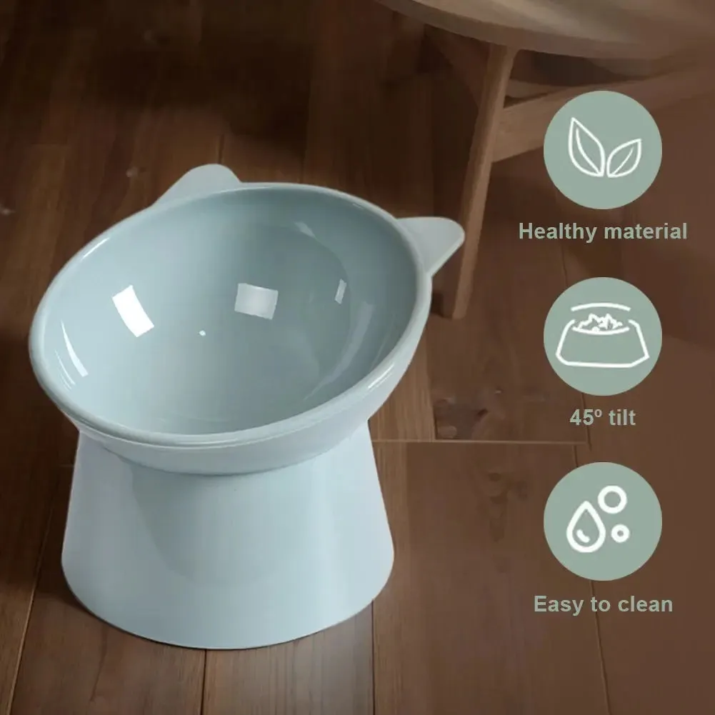 Raised Cat Food Bowl Tilted Cat Food Bowl Elevated Cat Bowl Ergonomic Cat Food Dish anti Vomiting Raised Cat Food Bowl Non Slip for Cats Dogs
