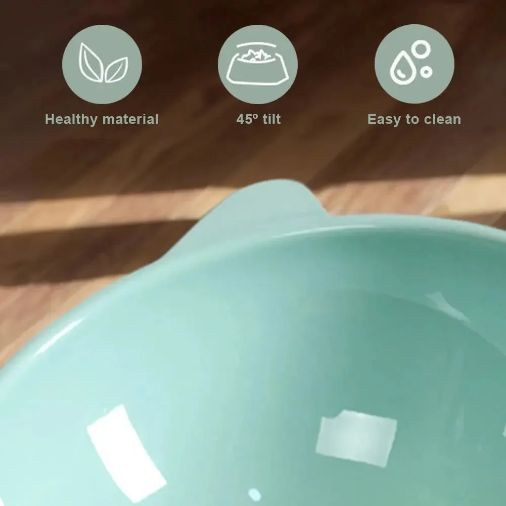 Raised Cat Food Bowl Tilted Cat Food Bowl Elevated Cat Bowl Ergonomic Cat Food Dish anti Vomiting Raised Cat Food Bowl Non Slip for Cats Dogs