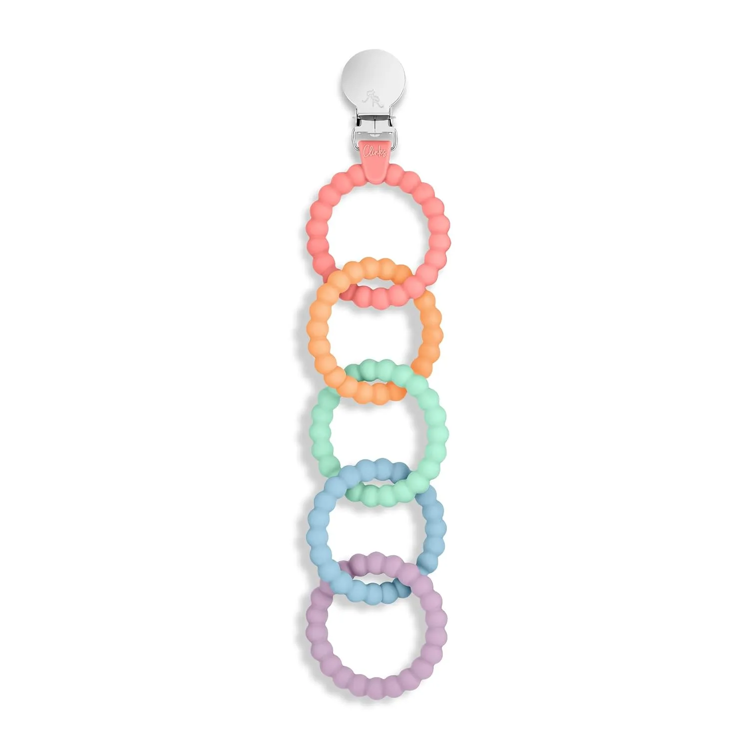 Ryan & Rose Cutie Clinks Attachable Teether Chew Toy for Babies (Mosaic)