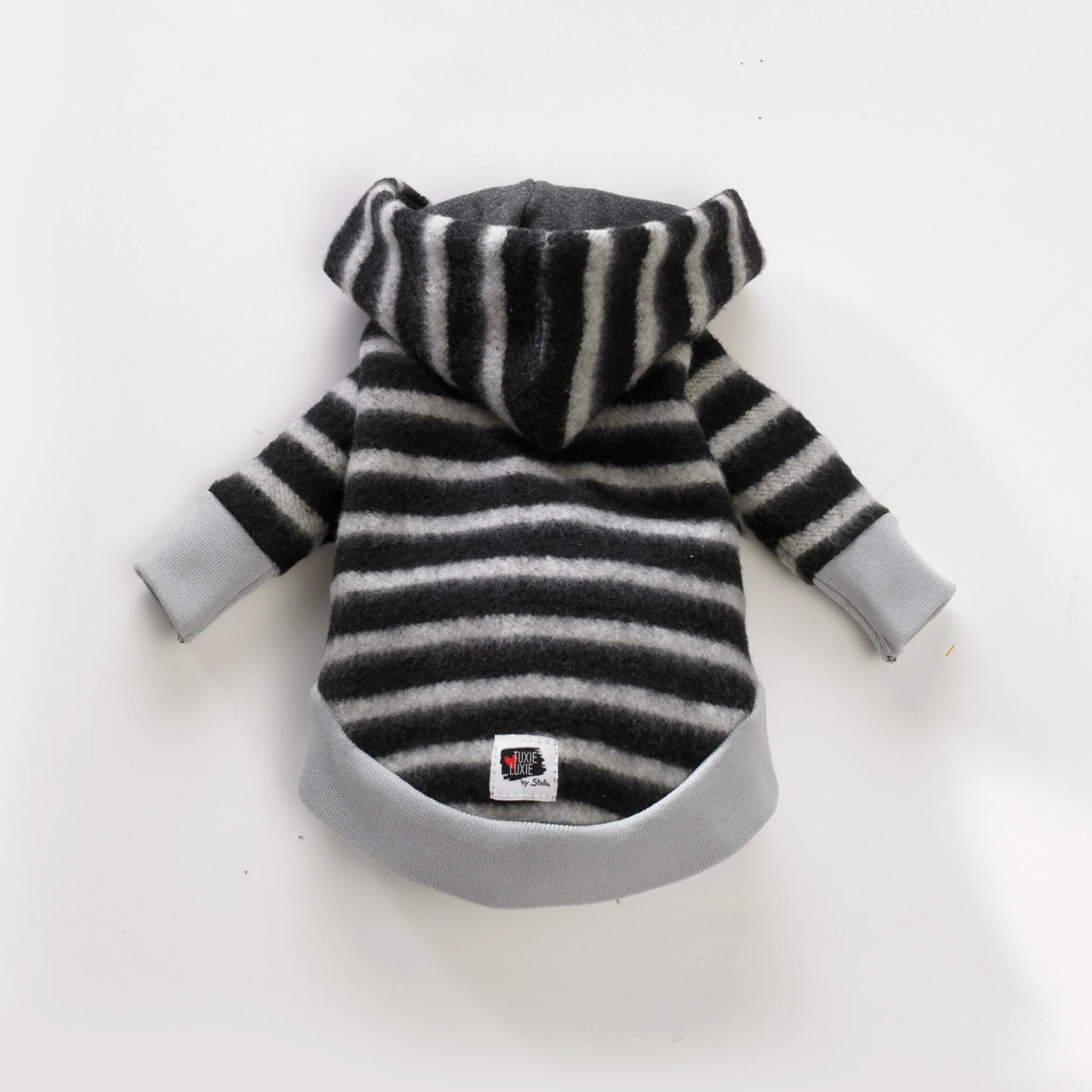 Safari Pooch | Black & Grey Stripe Dog Hoodie