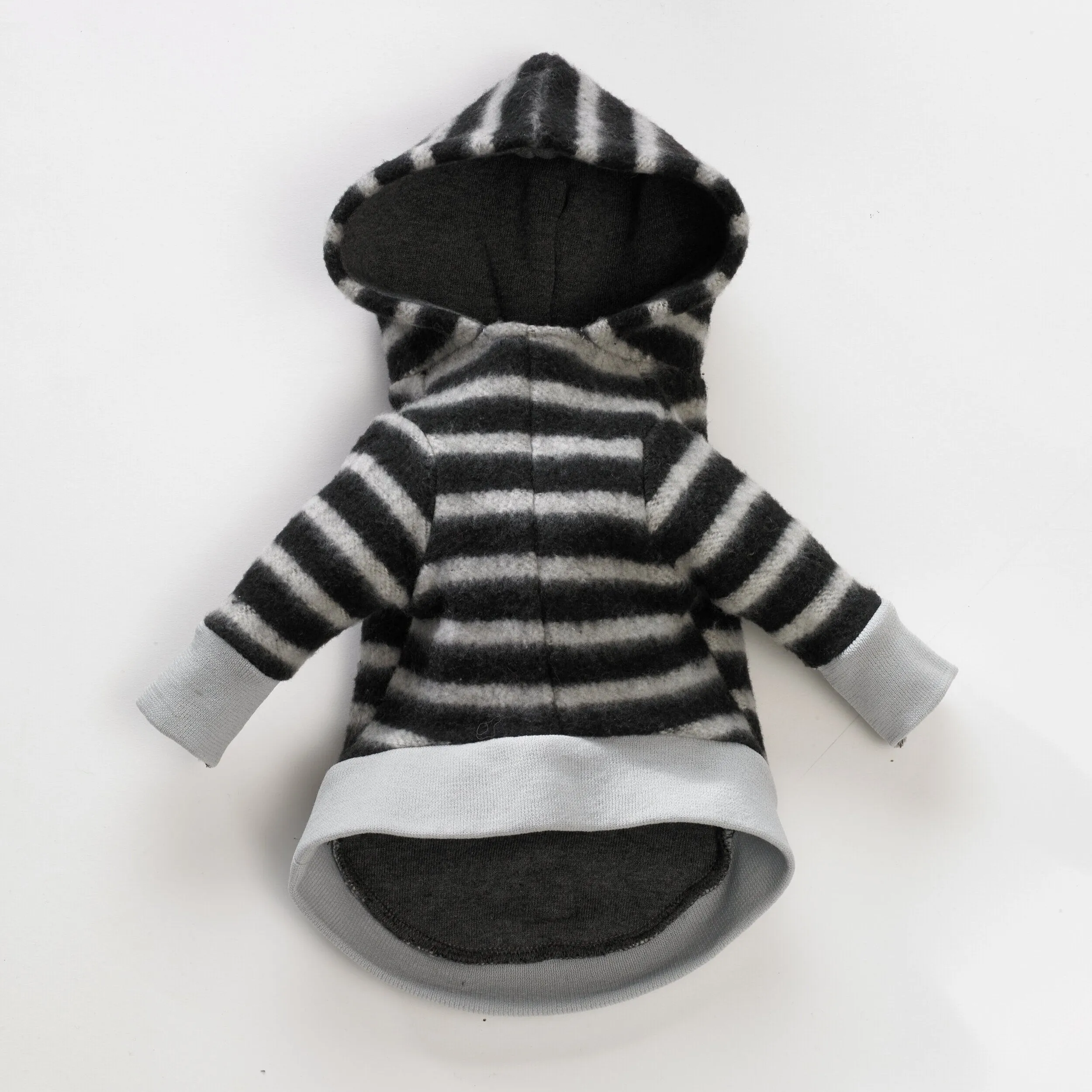 Safari Pooch | Black & Grey Stripe Dog Hoodie