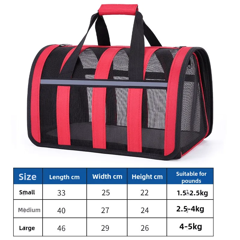 Size M Orange And Grey Foldable Pet Carrier Bag - Lightweight, Breathable, and Spacious for All Seasons