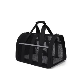 Size S Black Foldable Pet Carrier Bag - Lightweight, Breathable, and Spacious for All Seasons