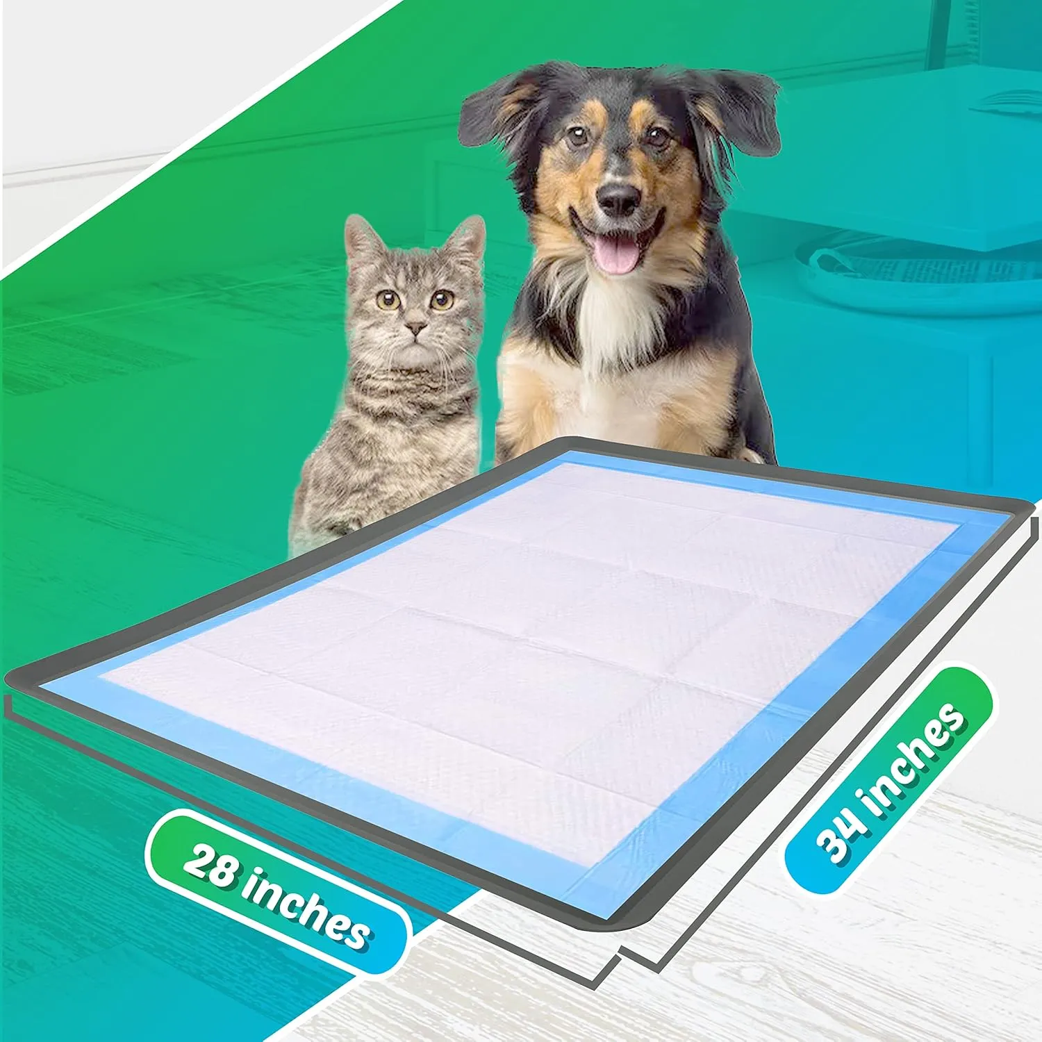 Skywin Dog Pad Holder Tray for 28 x 34 Inches Training Pads - Easy to Clean and Store Perfect for Dog Potty Tray  Silicon Wee Wee Pad Holder, No Spill Pee Pad Holder for Dogs (Grey)