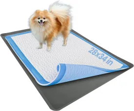 Skywin Dog Pad Holder Tray for 28 x 34 Inches Training Pads - Easy to Clean and Store Perfect for Dog Potty Tray  Silicon Wee Wee Pad Holder, No Spill Pee Pad Holder for Dogs (Grey)