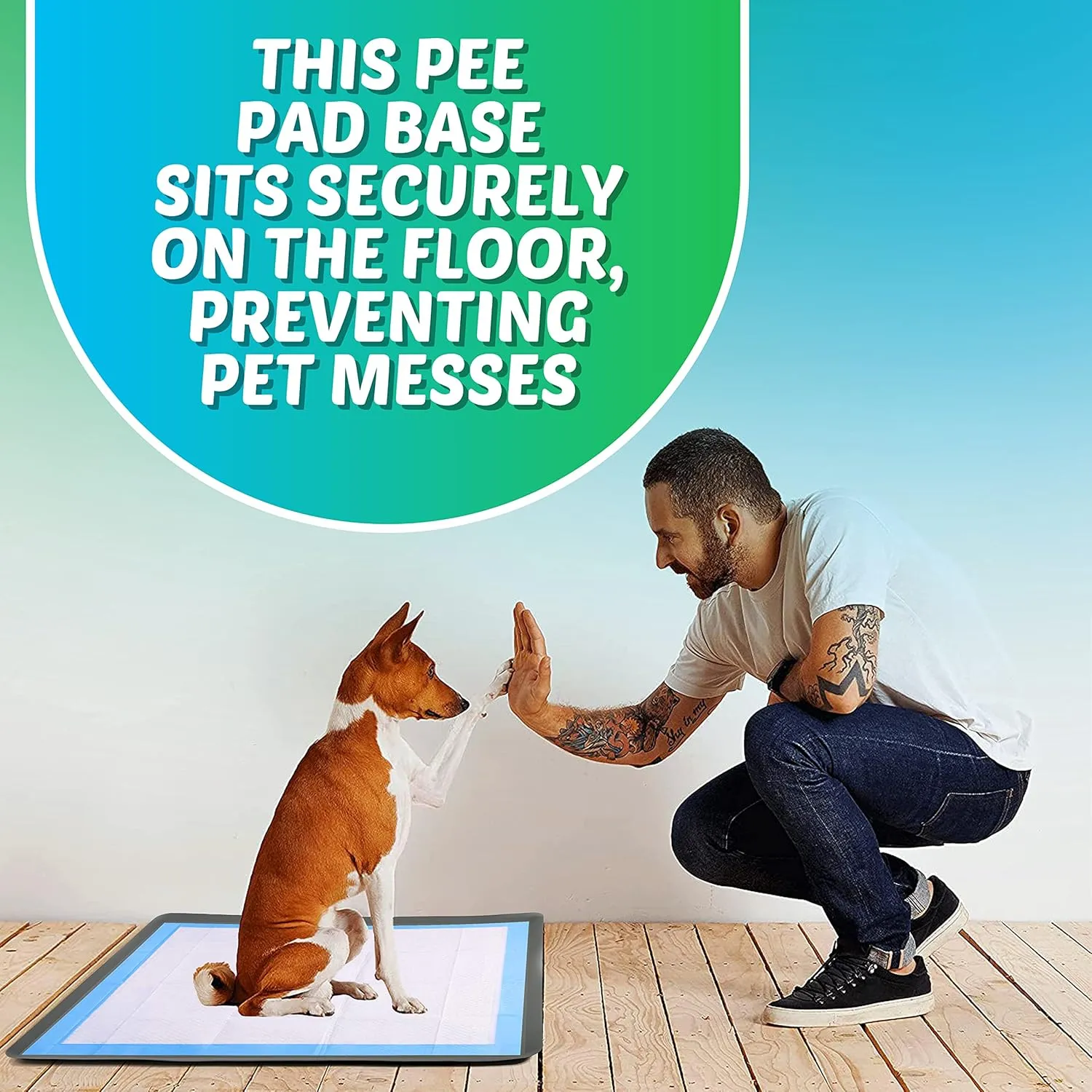 Skywin Dog Pad Holder Tray for 28 x 34 Inches Training Pads - Easy to Clean and Store Perfect for Dog Potty Tray  Silicon Wee Wee Pad Holder, No Spill Pee Pad Holder for Dogs (Grey)