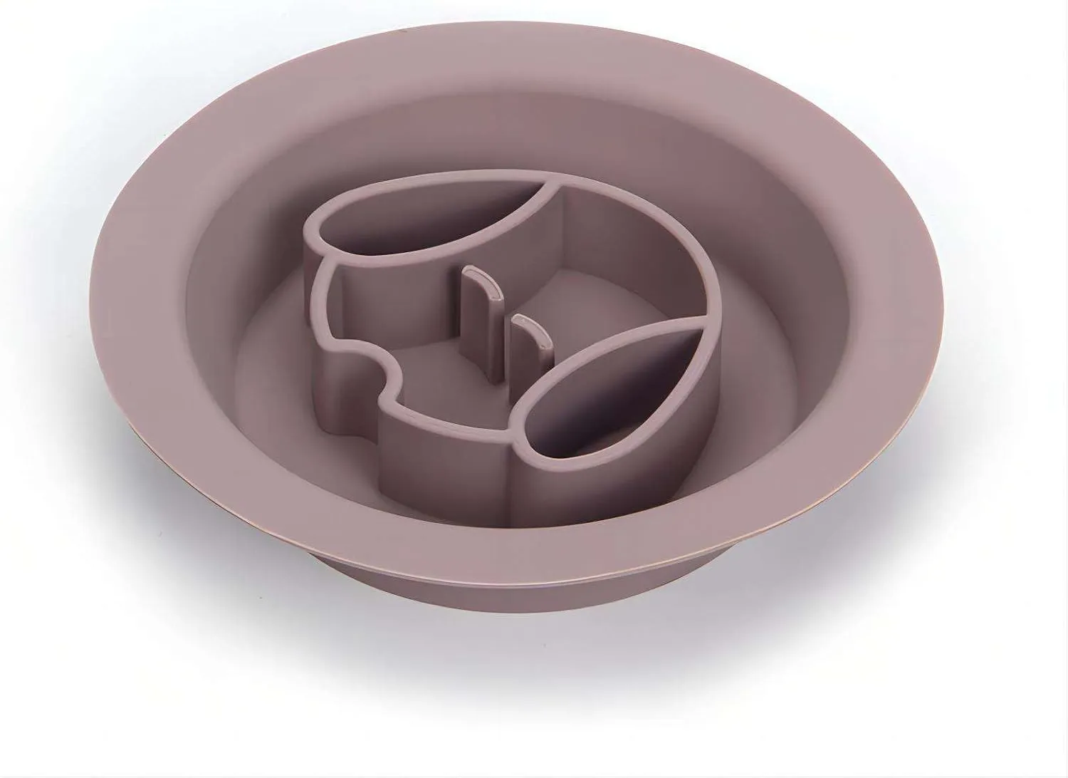 Slow Feeder Dog Bowl, Silicone Anti-Slip Pet Bowl, Spill-Proof and Anti-Choking Design, Dual-Use Food and Water Dish for Cats and Dogs, Slow Eating Lick Pad for Healthy Feeding (Pink)