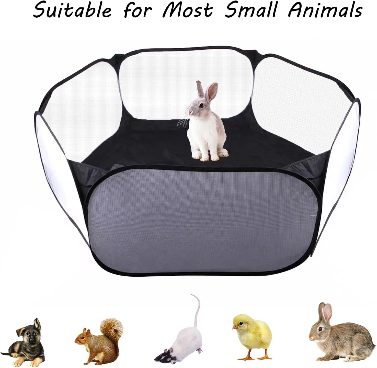 Small Animals Playpen, Portable Pop-up Open Interactive Pet Tent, Indoor Outdoor Fence for Rabbits, Guinea Pig, Hamster, Chinchillas, Kittens, Puppies