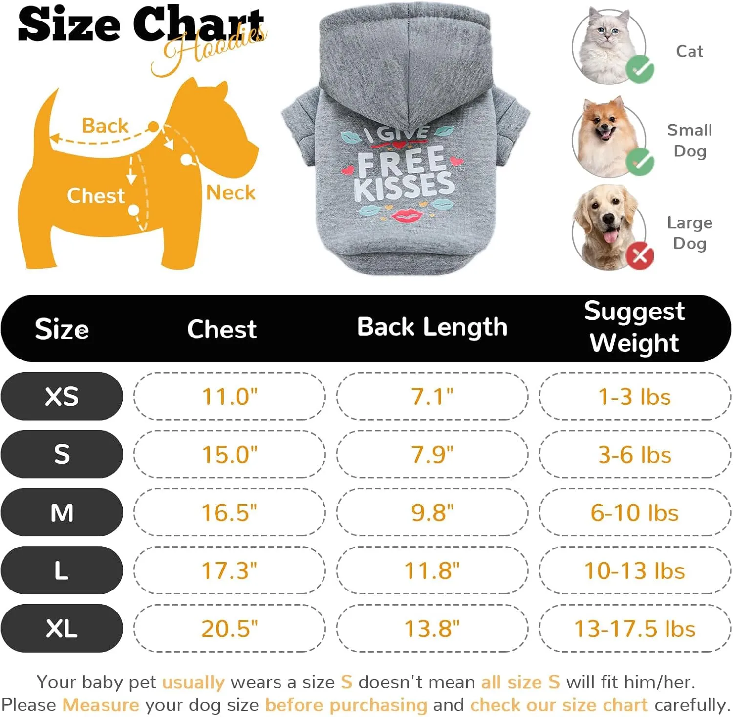 Small Dog Hoodie Clothes Warm Fleece Dog Sweater for Small Dogs Cats Boy Girl Cute Grey Puppy Sweatshirt with Leash Hole Fall Winter XS Pet Outfit Costume Chihuahua Yorkie Shihtzu(Grey,L)