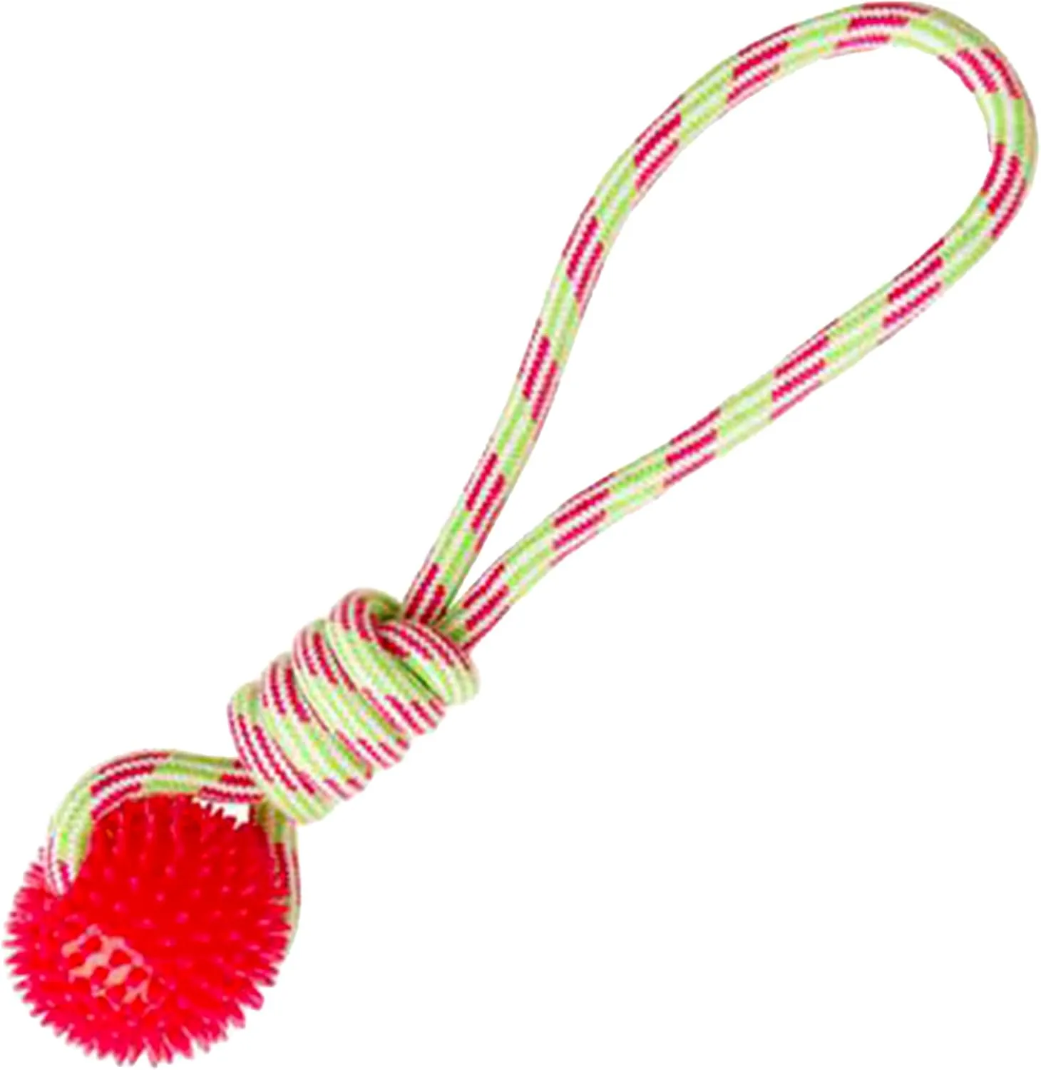 SNUG AROOZ Spike-O-Mite - Red - Rope Toy with Spiky Ball for Fetch and Tug - Non-Toxic for Safe Fun  Perfect for Large Dogs - Made for Recycled Materials