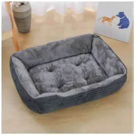 Square Plush Pet Bed - Kennel Sofa Cushion for Cat & Small Dog - Pet Supplies & Accessories